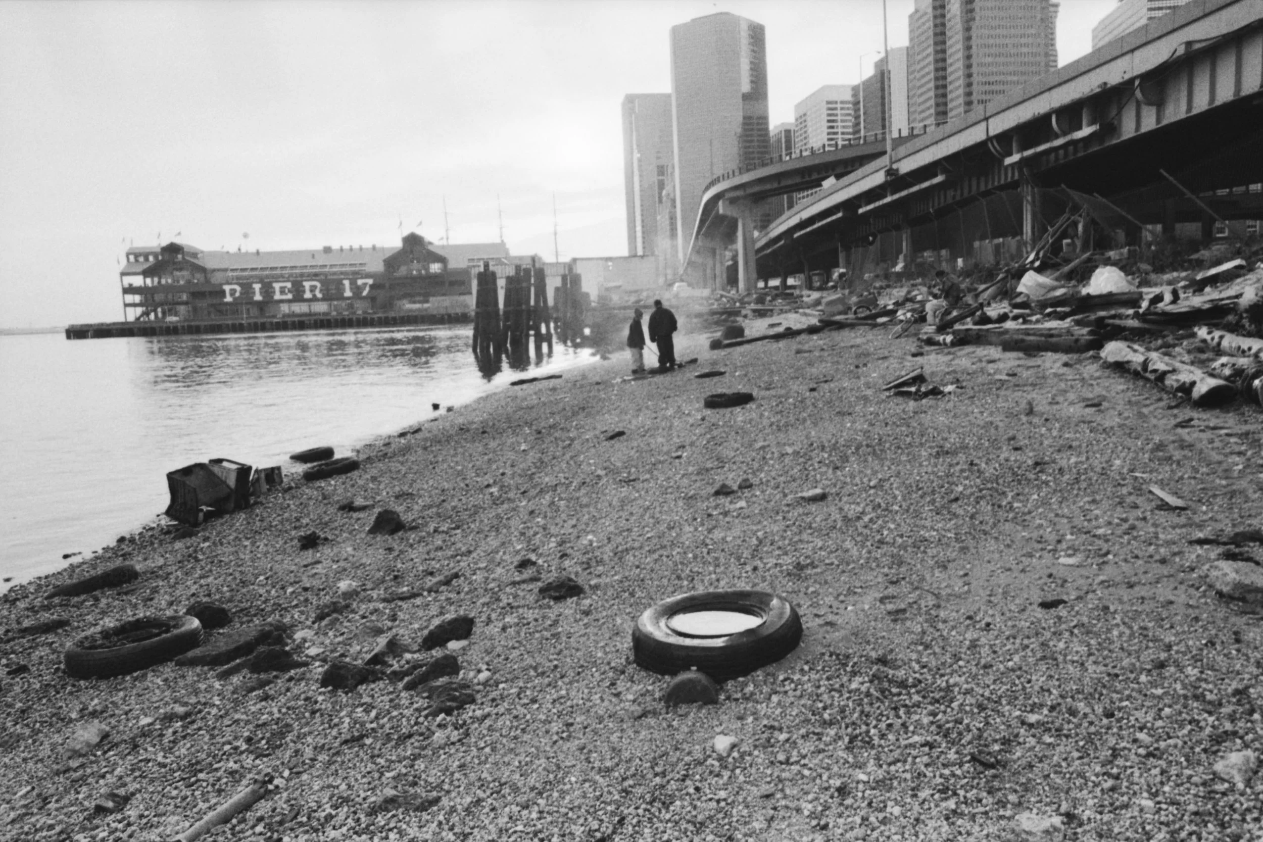  Looking south, from under the Brooklyn Bridge, 1995 