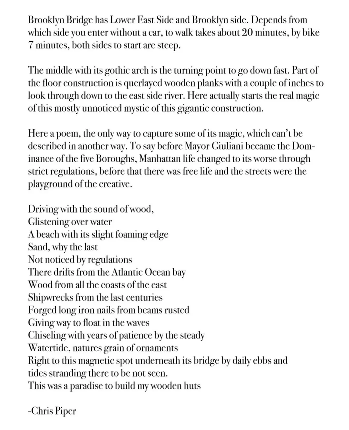  Chris Piper’s Poem 