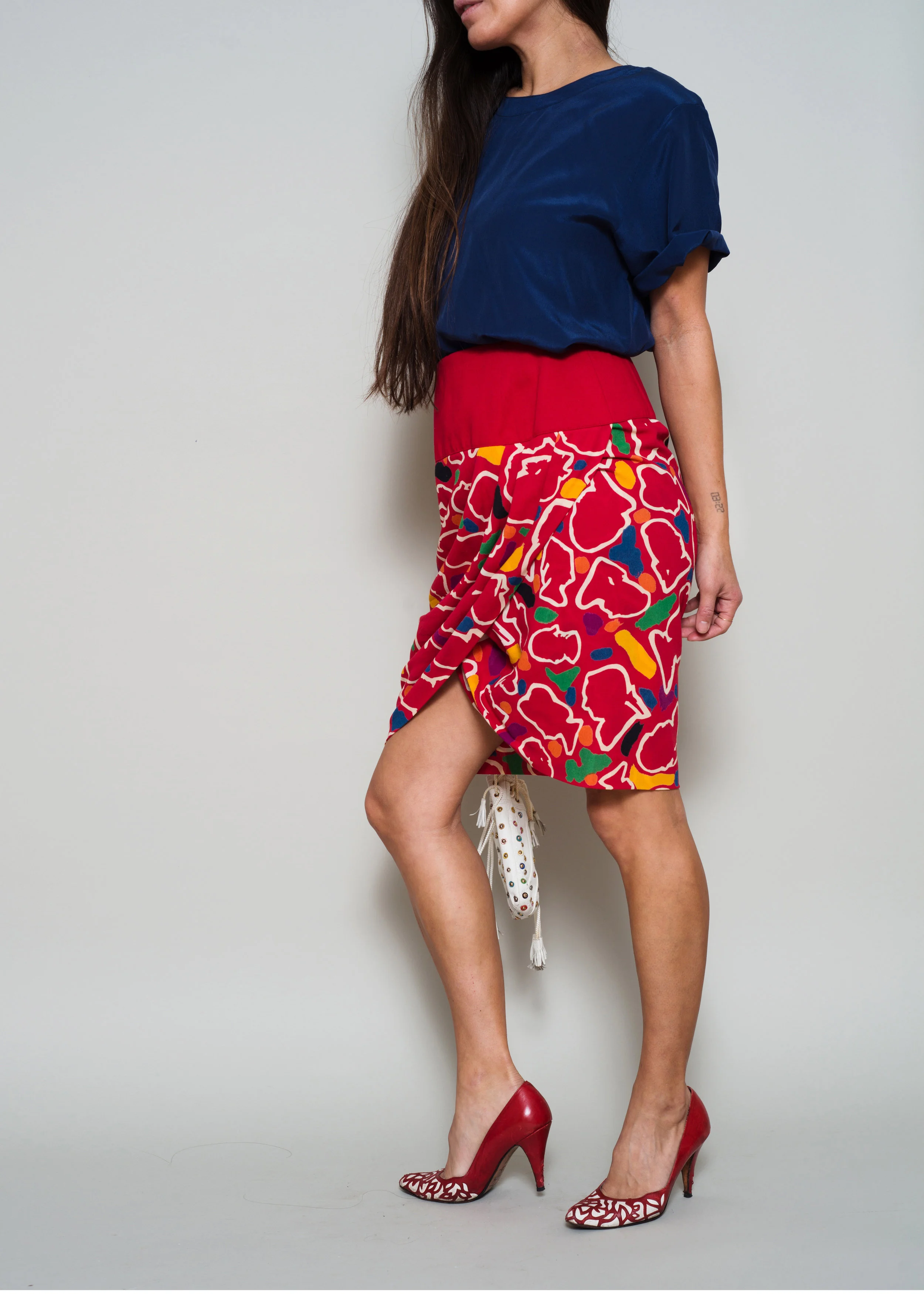 A Part of the Rest Designer Vintage Karl Lagerfeld Skirt - Rare 1980s Post Mod Drape 4