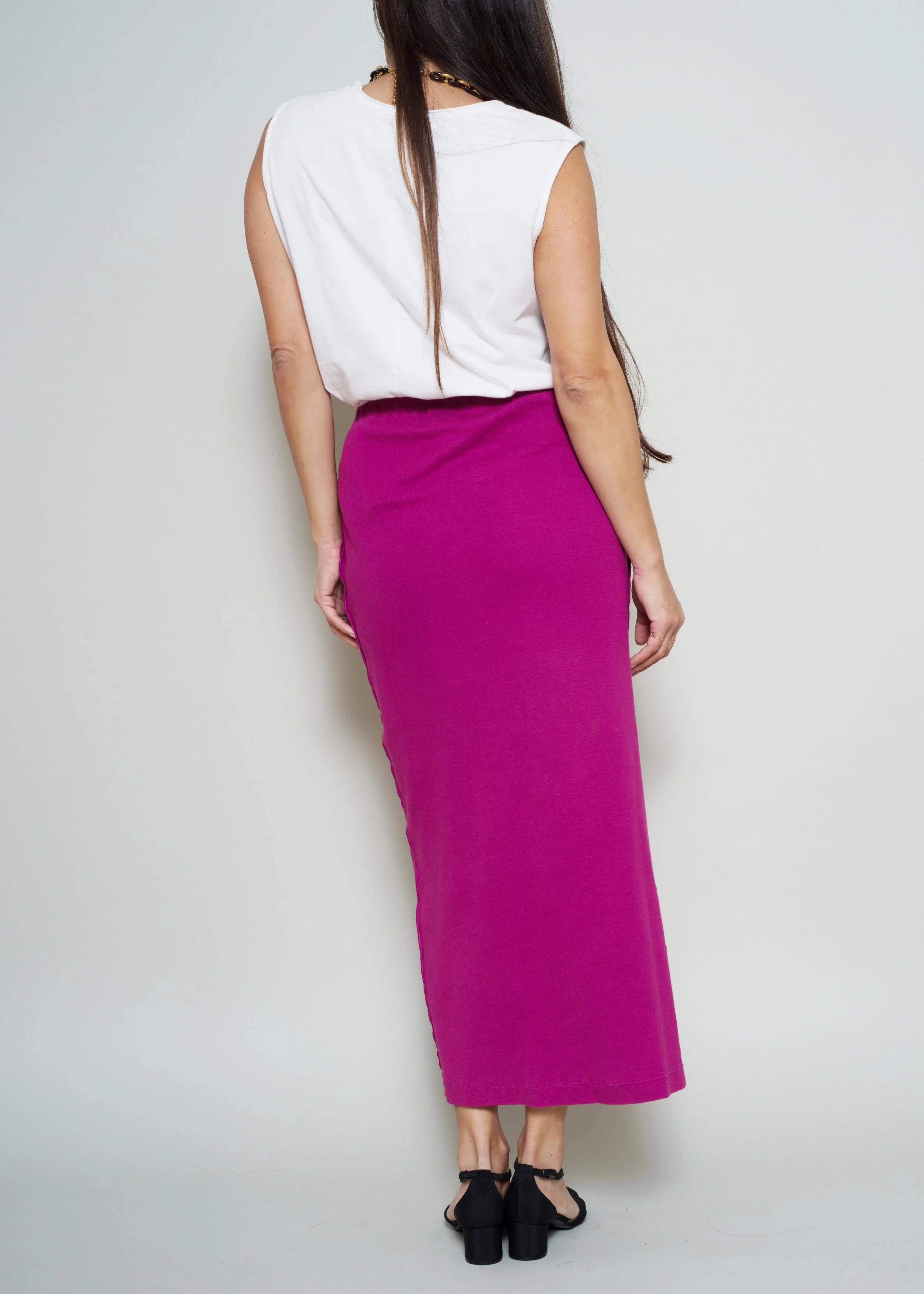 A Part of the Rest Vintage 80s Sonia Rykiel Fuchsia Knit Maxi Skirt 5
