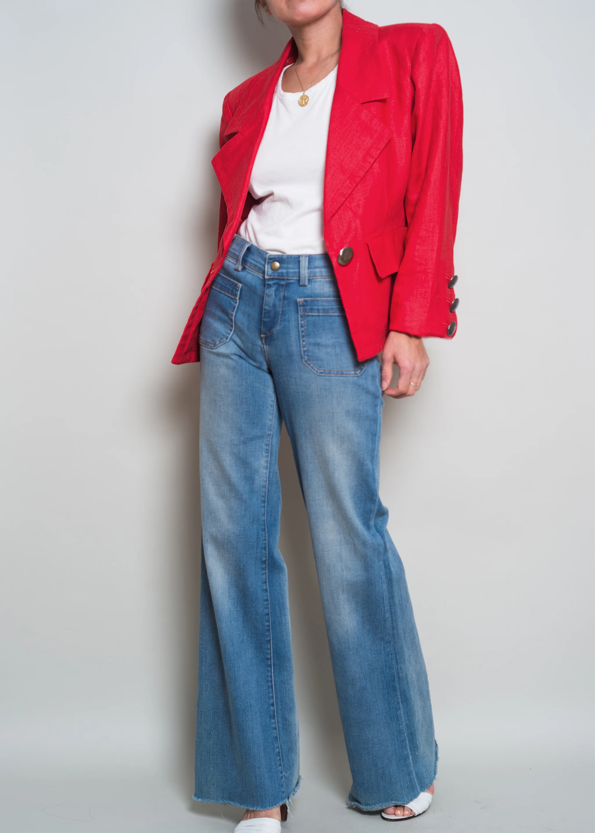 A_Part_of_the_Rest_Vintage_Designer_YSL_Yves_Saint_Laurent_Rive_Gauche_Red_Linen_Blazer006.jpg