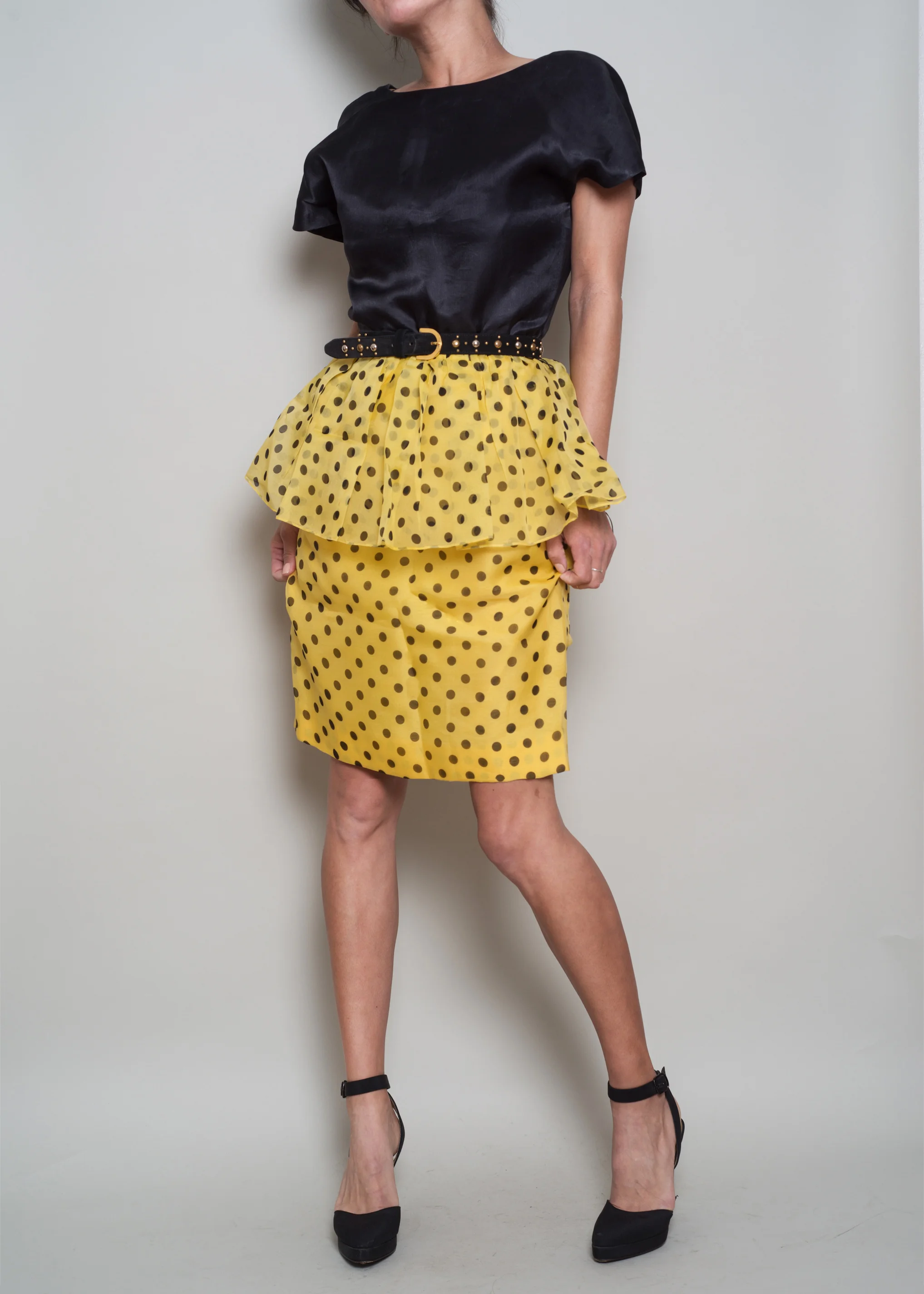A_Part_of_the_Rest_Vintage_1980s_Designer_Christian_Dior_Polka_Dot_Yellow_Black_Dress003.jpg
