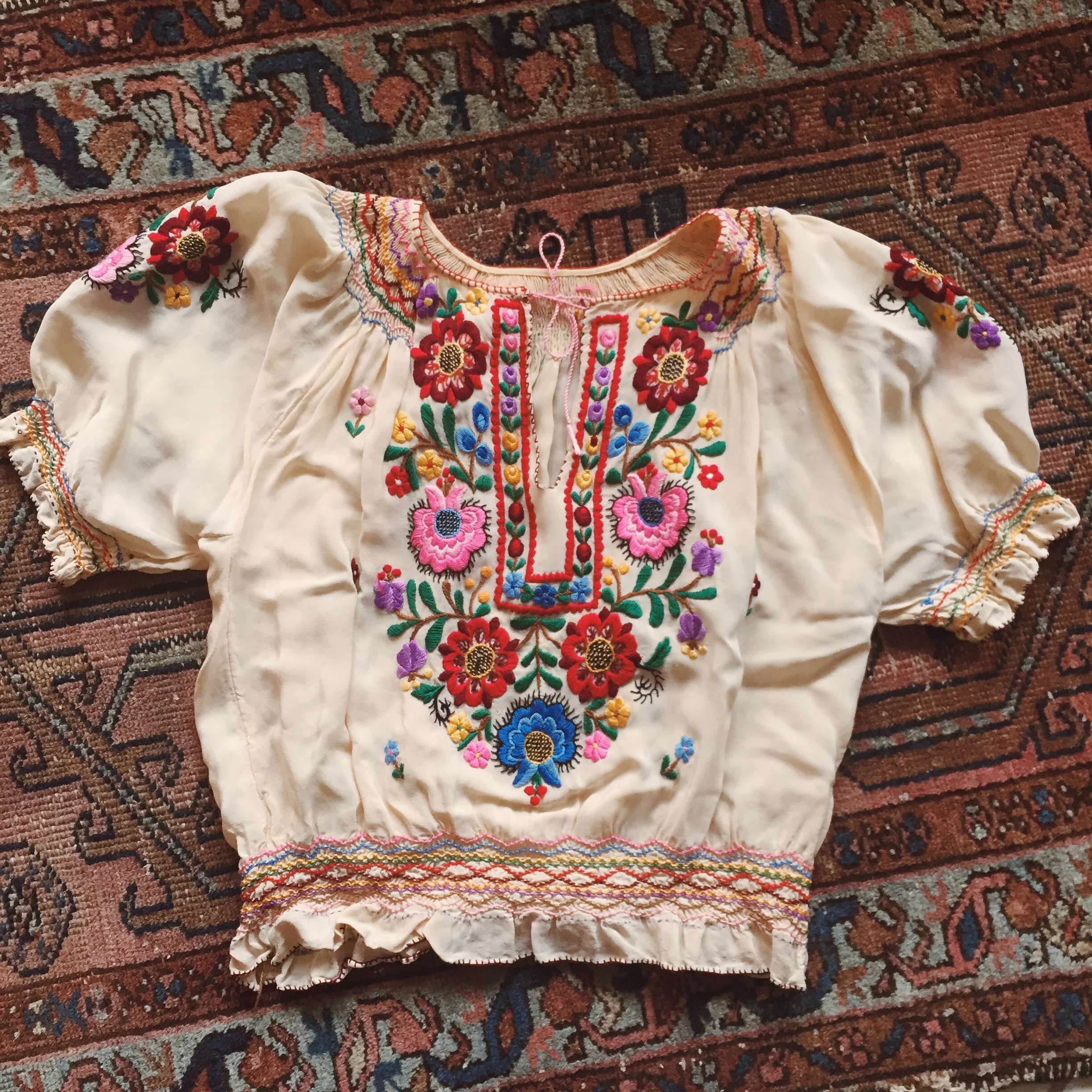Antique European embroidery at Noir Ohio 