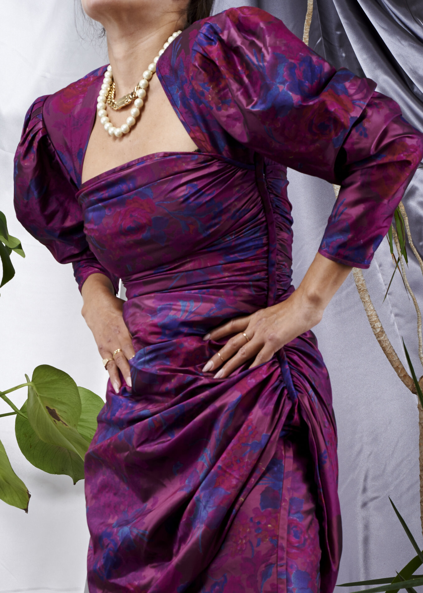 A_Part_of_the_rest_vintage_1980s_emanuel_ungaro_parallele_fuchsia_floral_ruched_puff_sleeve_cocktail_dress_ 7.jpg