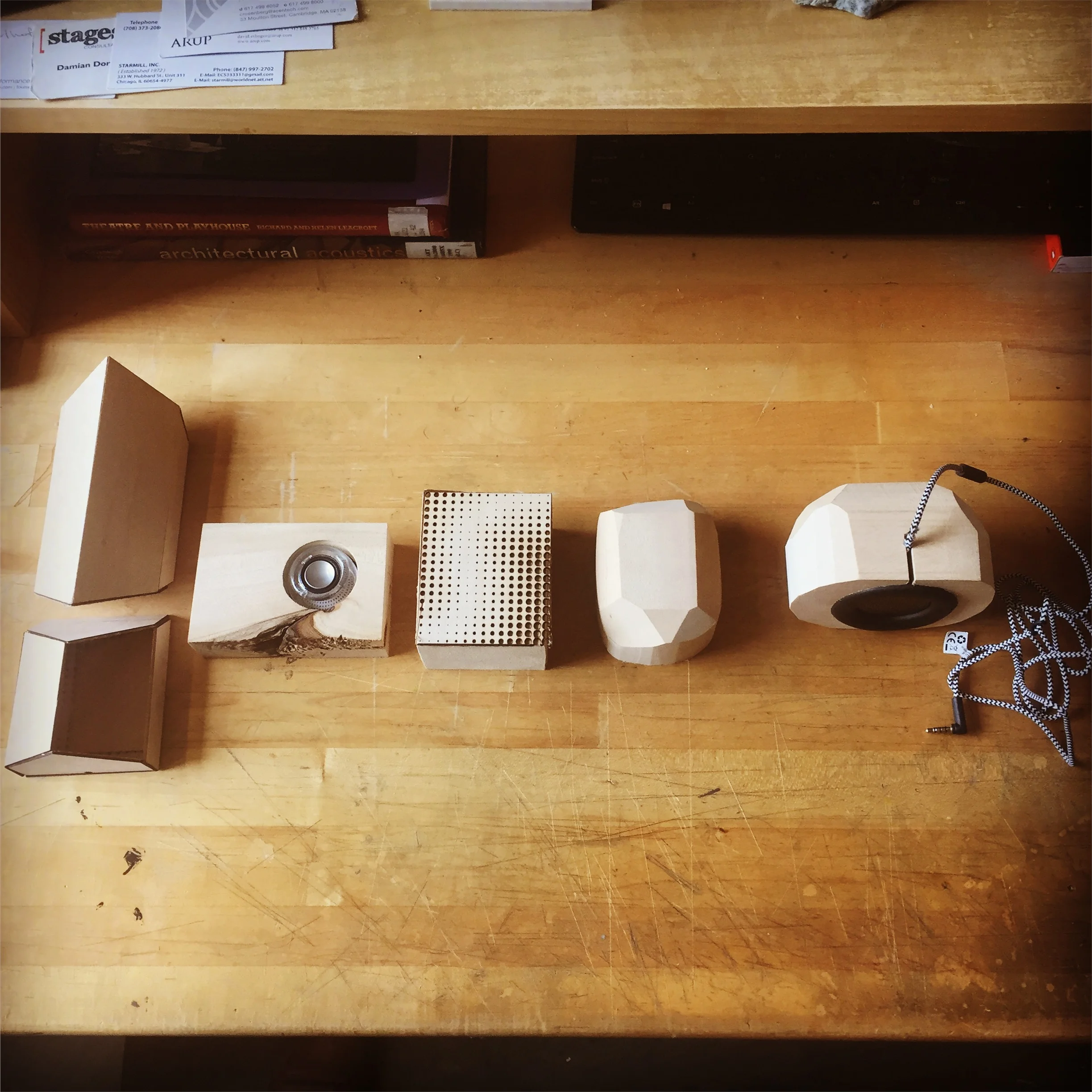  Design iterations of custom speaker cases for aural history recordings 