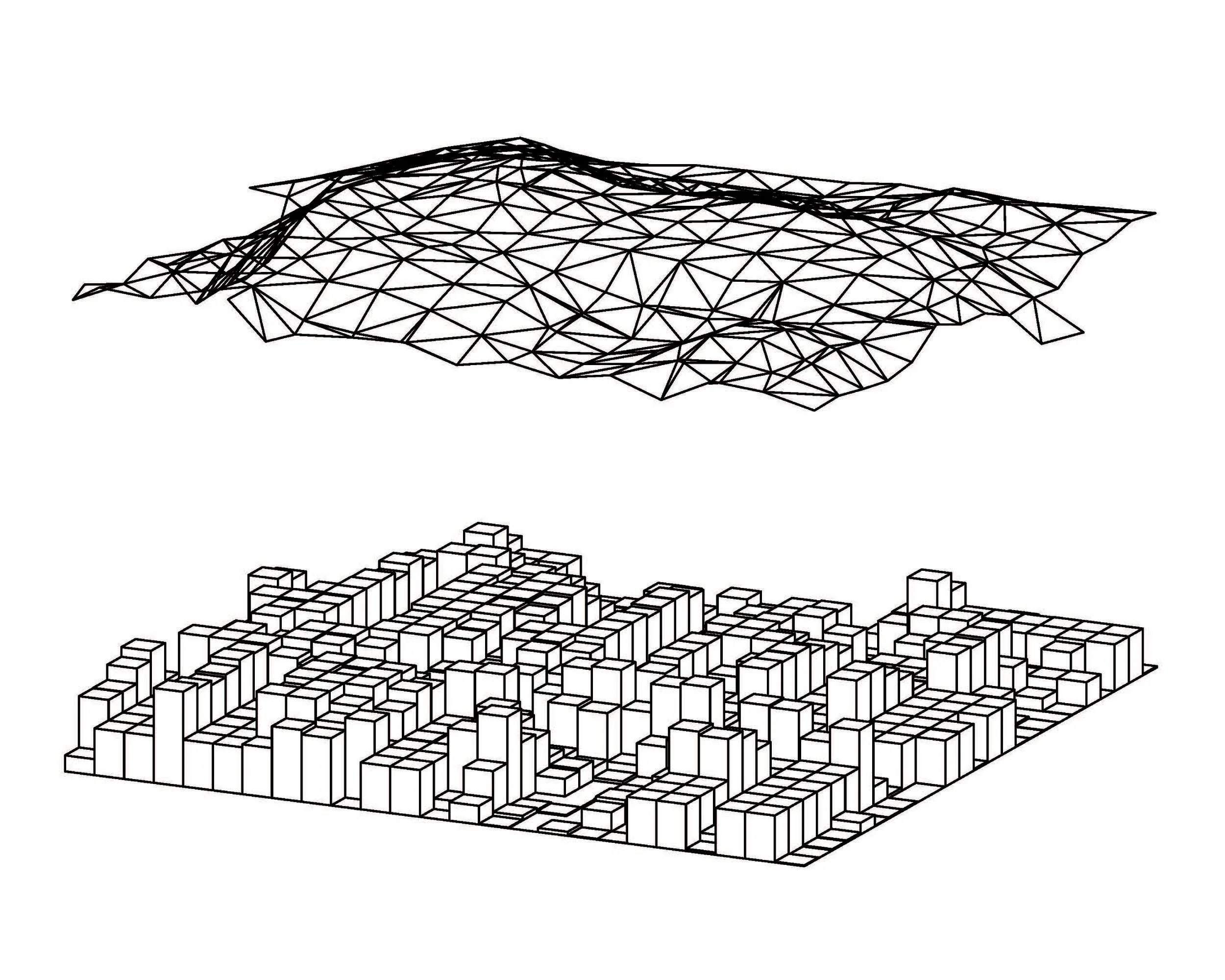 Topography produced from light pattern gradients