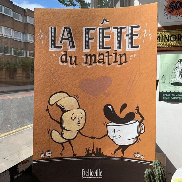 #repost @cafesbelleville :🚨☕Competition ! Want to win this hand painted sign and a bag of Belleville coffee? 
To win post a photo of your favorite coffee cup with the hashtag #fetedumatin and make sure and tag @theluminorsignco and @cafesbelleville.