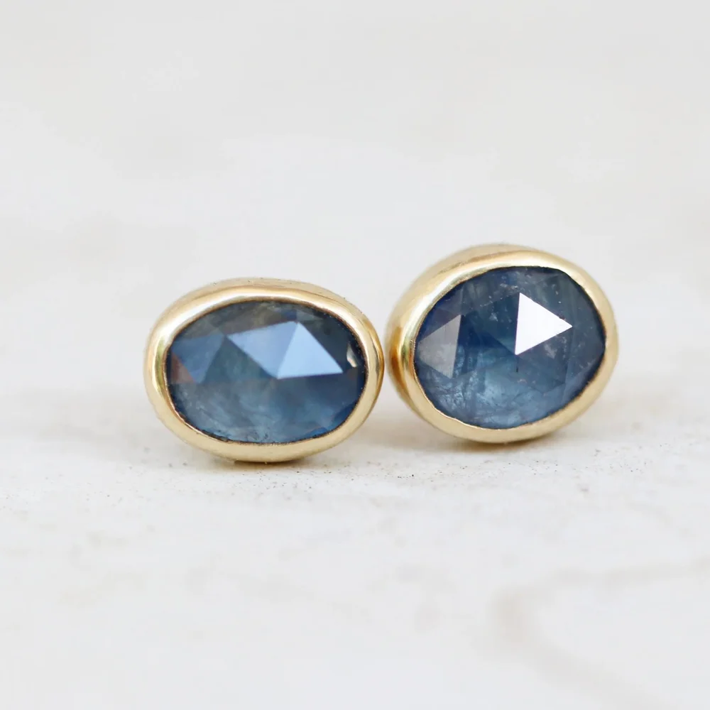 Denim Blue Sapphire Sister Studs  Katie Carder