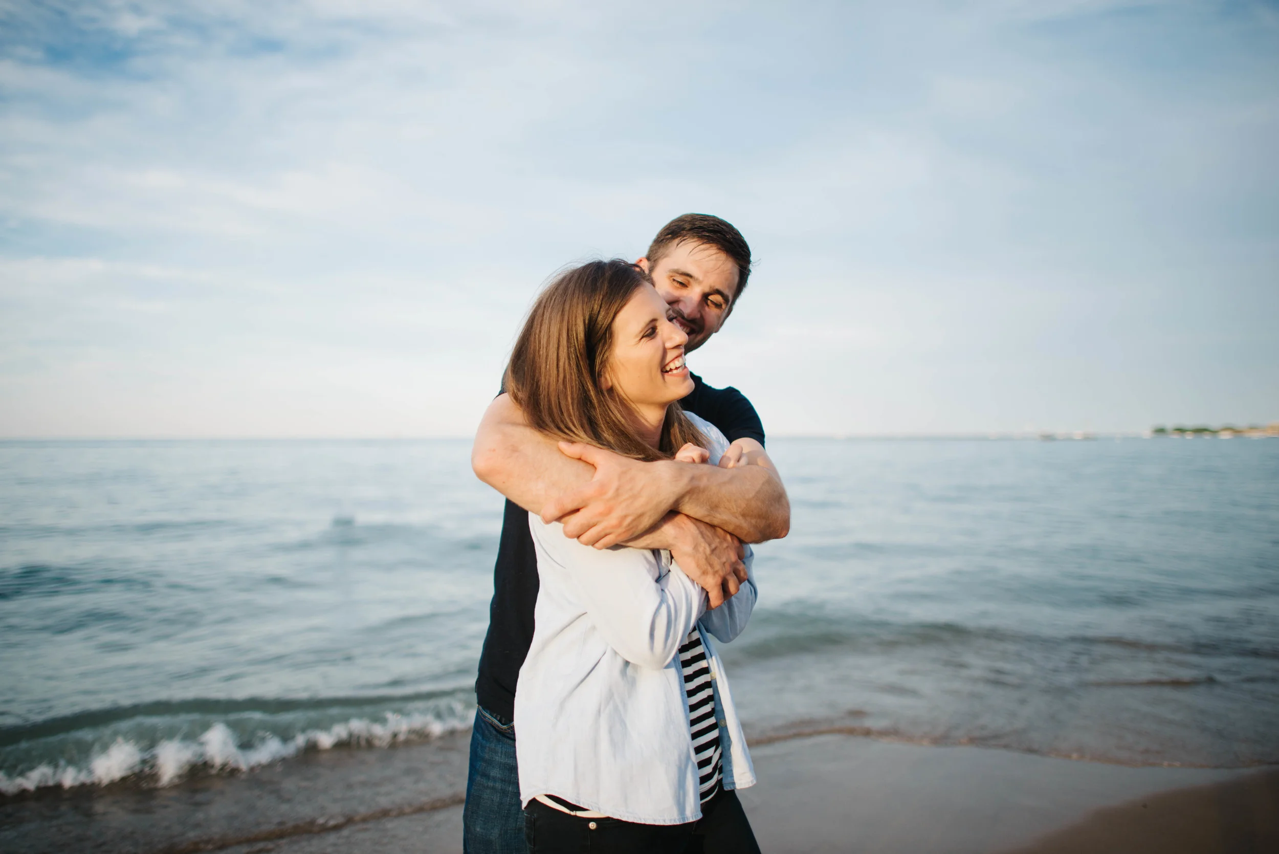 Oak Street Beach Chicago Engagement | Erika Aileen Photography