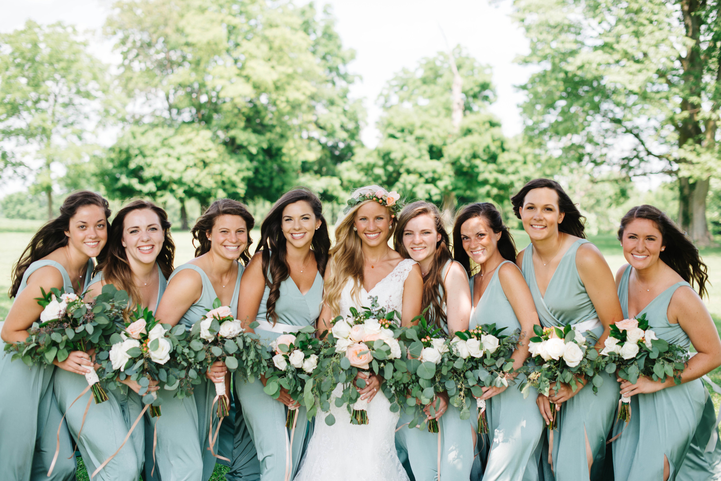 Barn at Kennedy Farms Green and Pink Wedding | Erika Aileen Photography