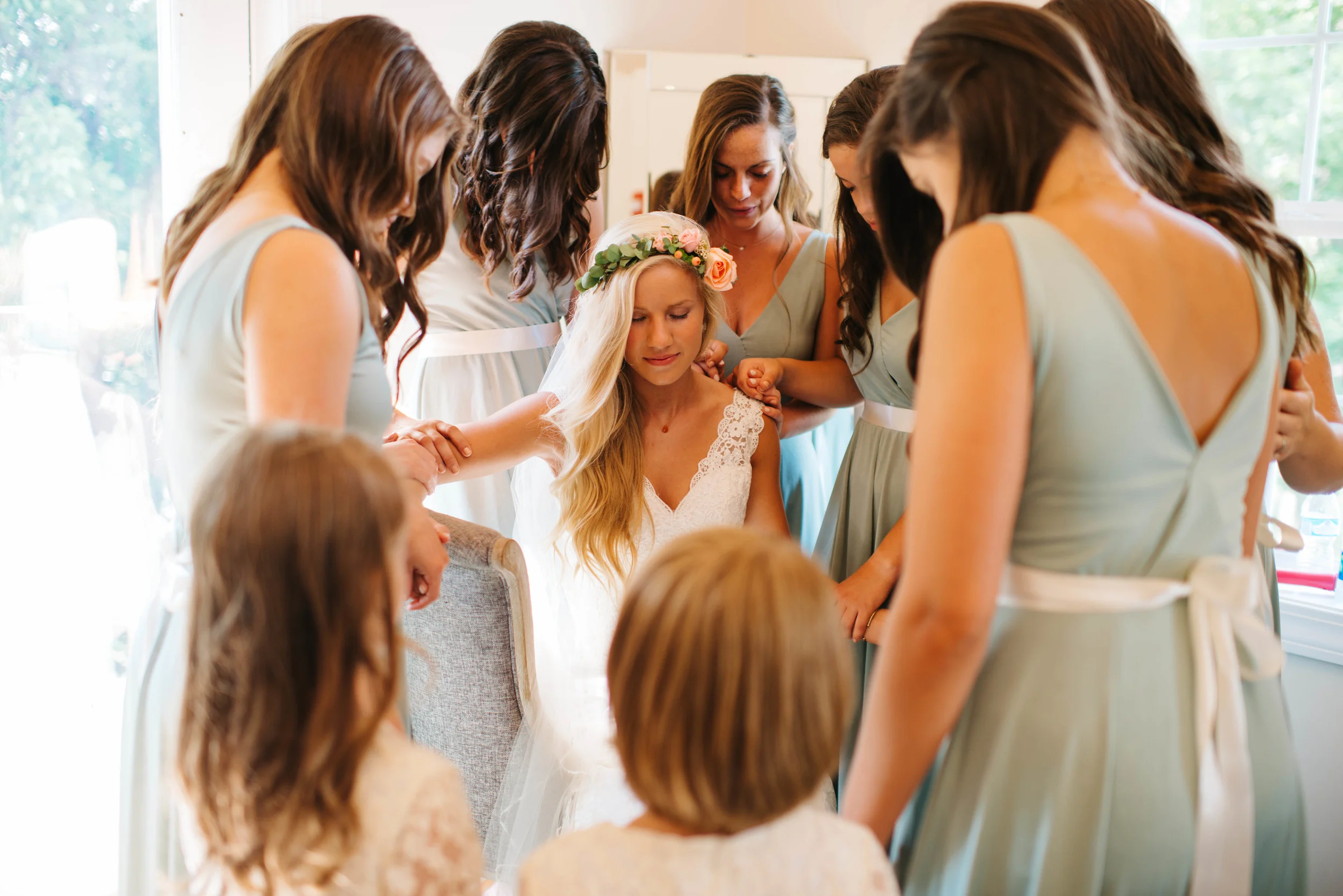Barn at Kennedy Farms Green and Pink Wedding | Erika Aileen Photography