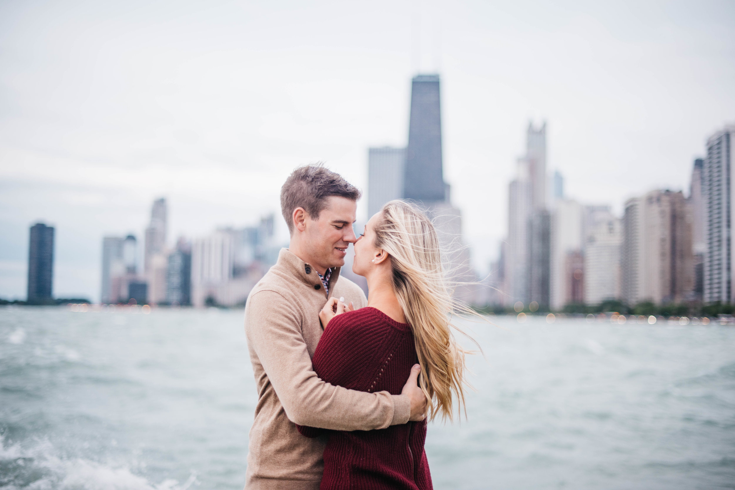 Chicago River Engagement Session North Avenue Beach Engagement Session Erika Aileen Photography Chicago Wedding Photographer