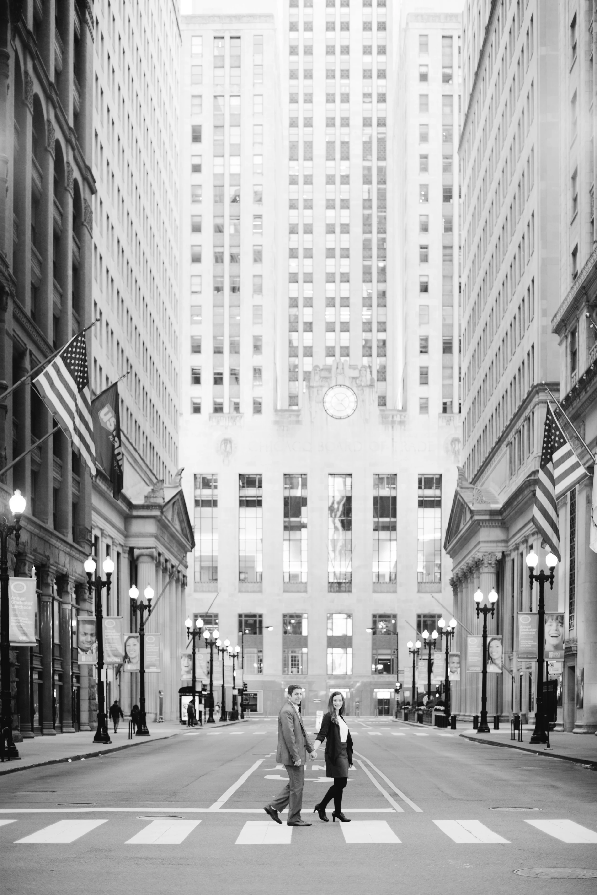 Board of Trade Chicago Engagement Erika Aileen Photography Chicago Wedding Photographer