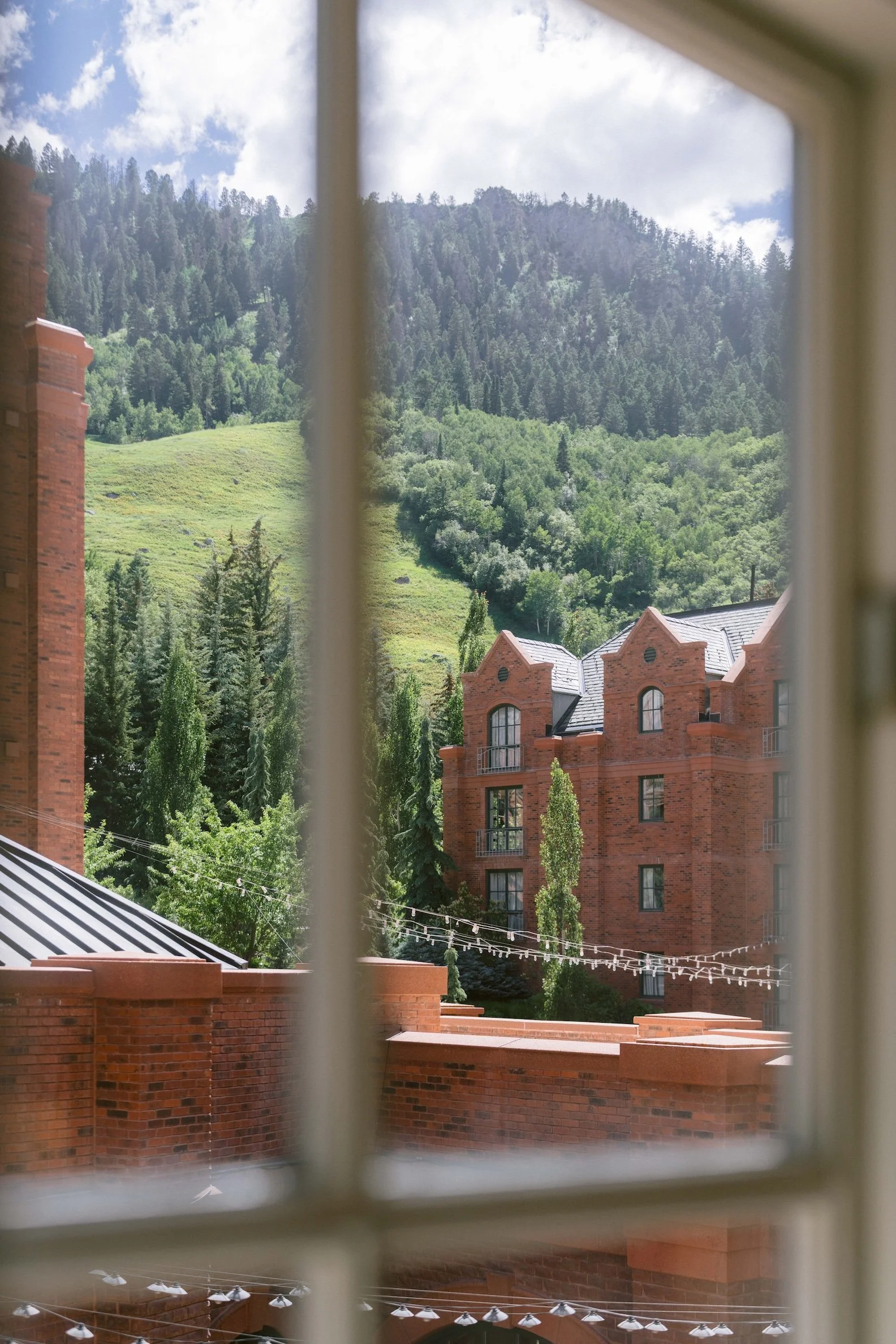 View out of one of the guest rooms of the mountain at the St Regis Aspen
