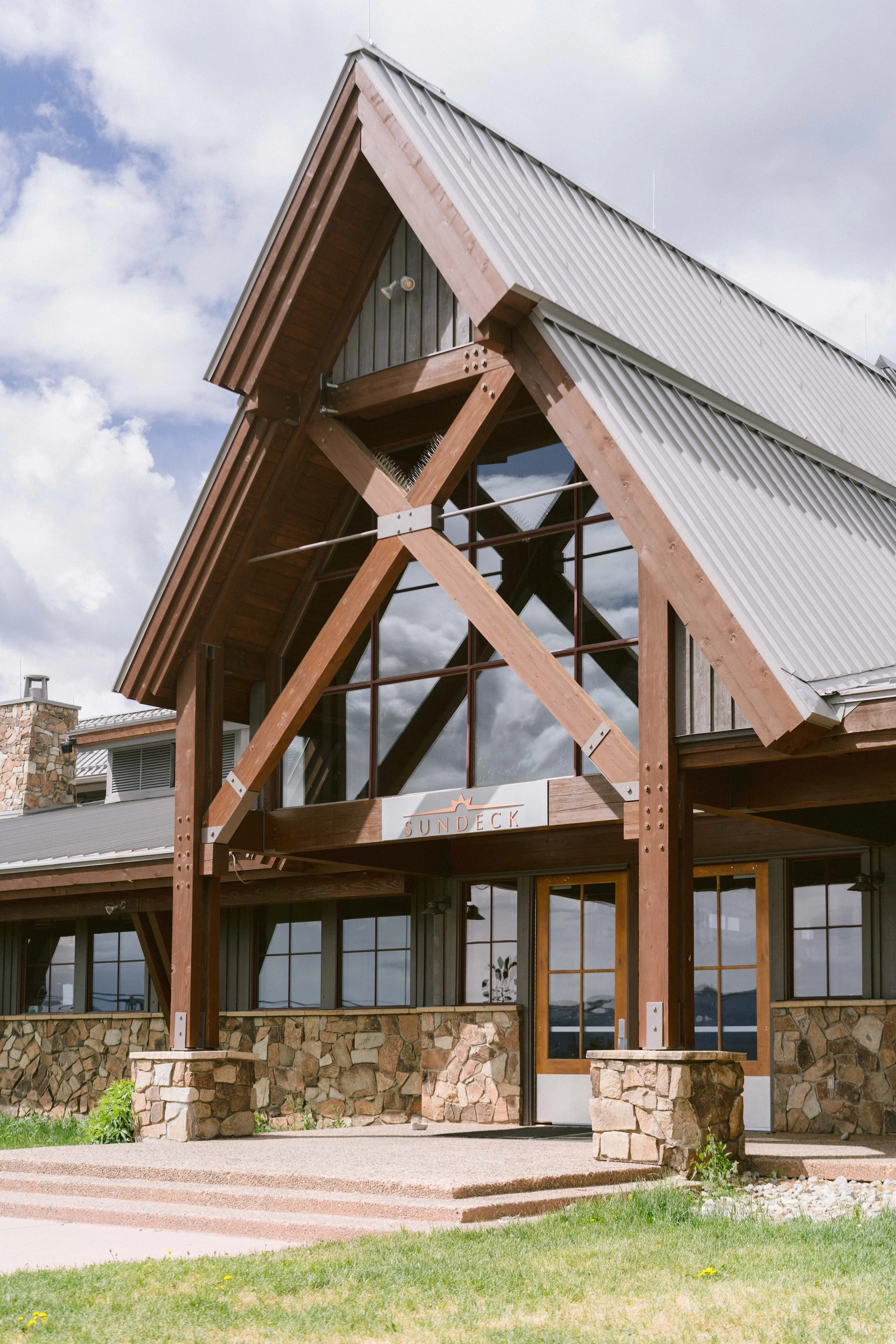 The A frame outside of the Little Nell in Aspen's Sundeck