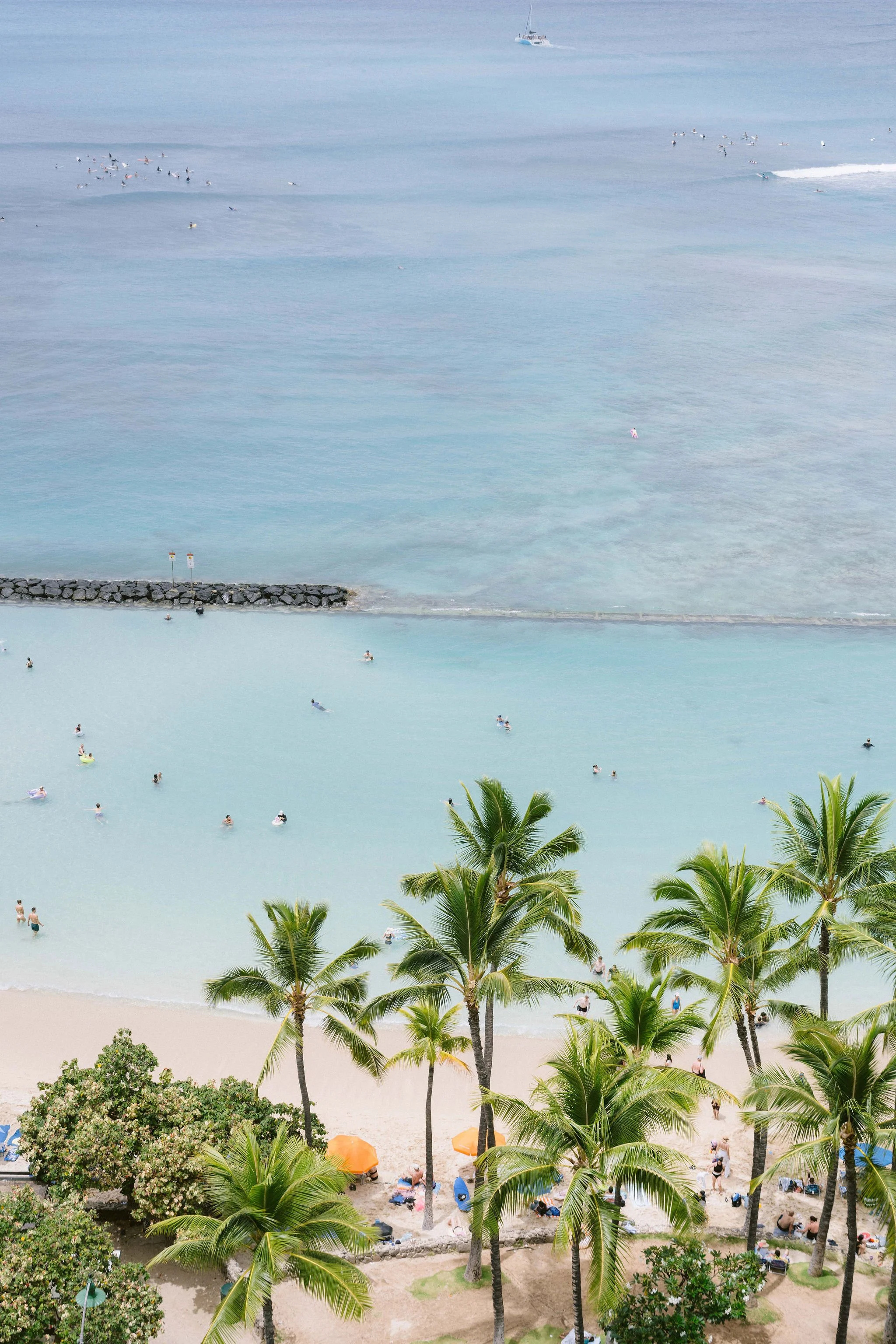 wakiki beach from the vantage point of a hotel