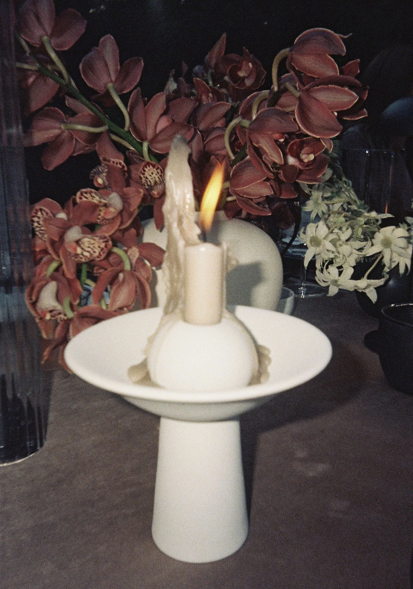 film image of a candle dripping