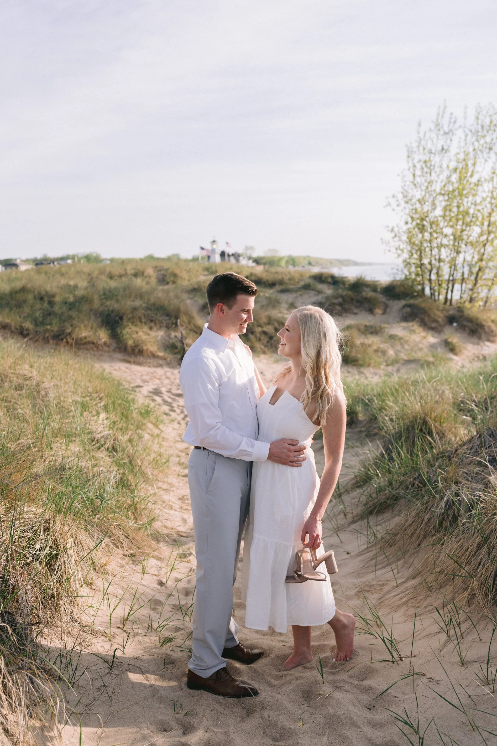 New Buffalo Lake Michigan Engagement Session by Erika Aileen Photography