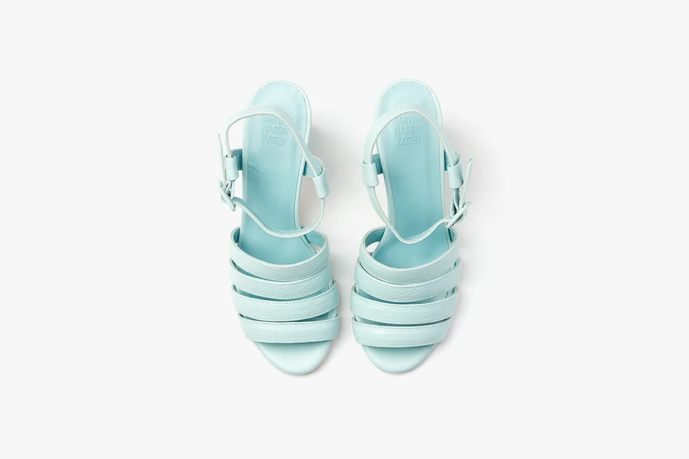 Maryam Nassir Zadeh Palma High Sandal - Aqua — James Rowland Shop 