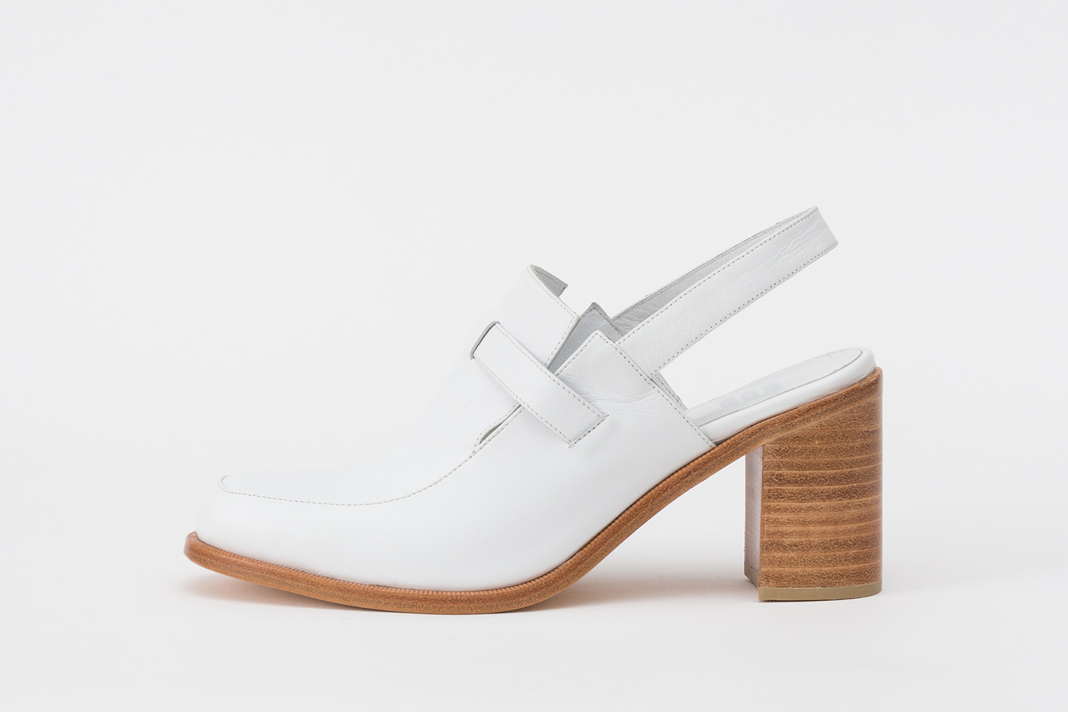 white slingback mules