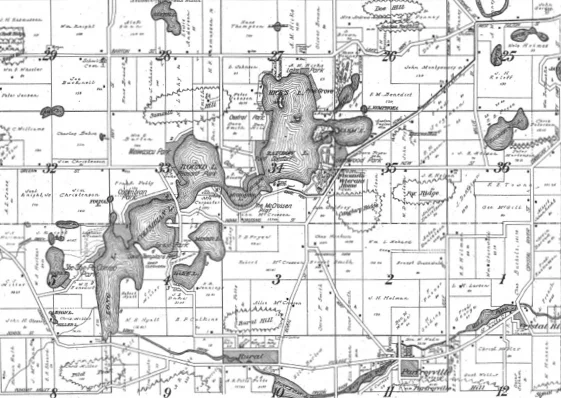 Area plot map, circa 1940