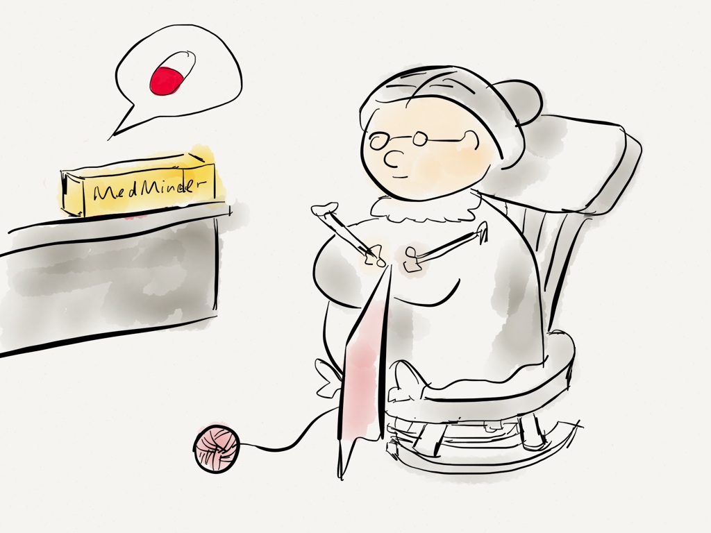 MedMinder reminds Rita when its time to take her medicin e 