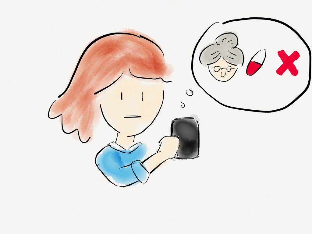 One day, Jen receives an alert from MedMinder that Rita has missed her dose