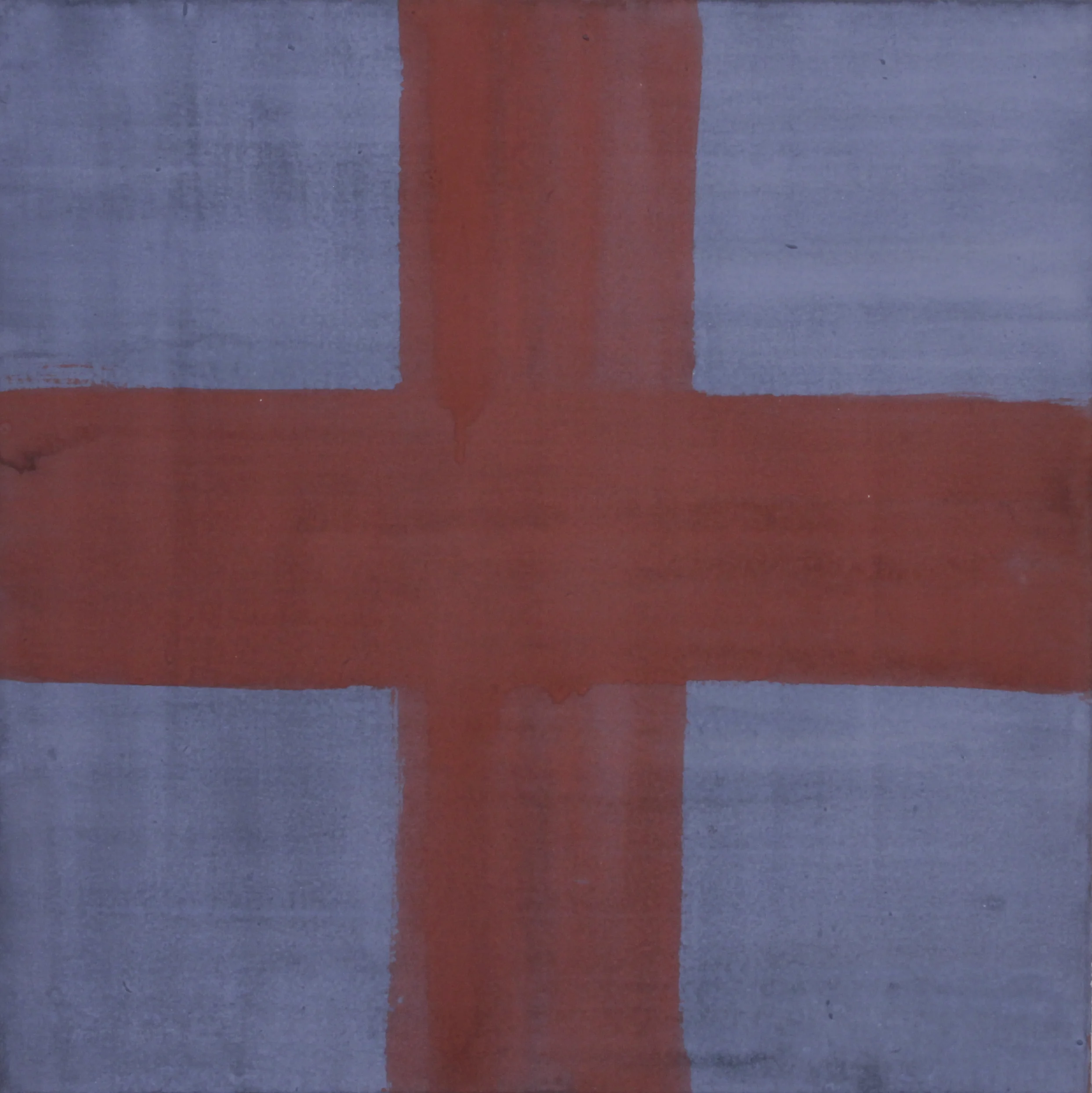  Cross 1 , 2015  Milk paint on canvas  20x20" 