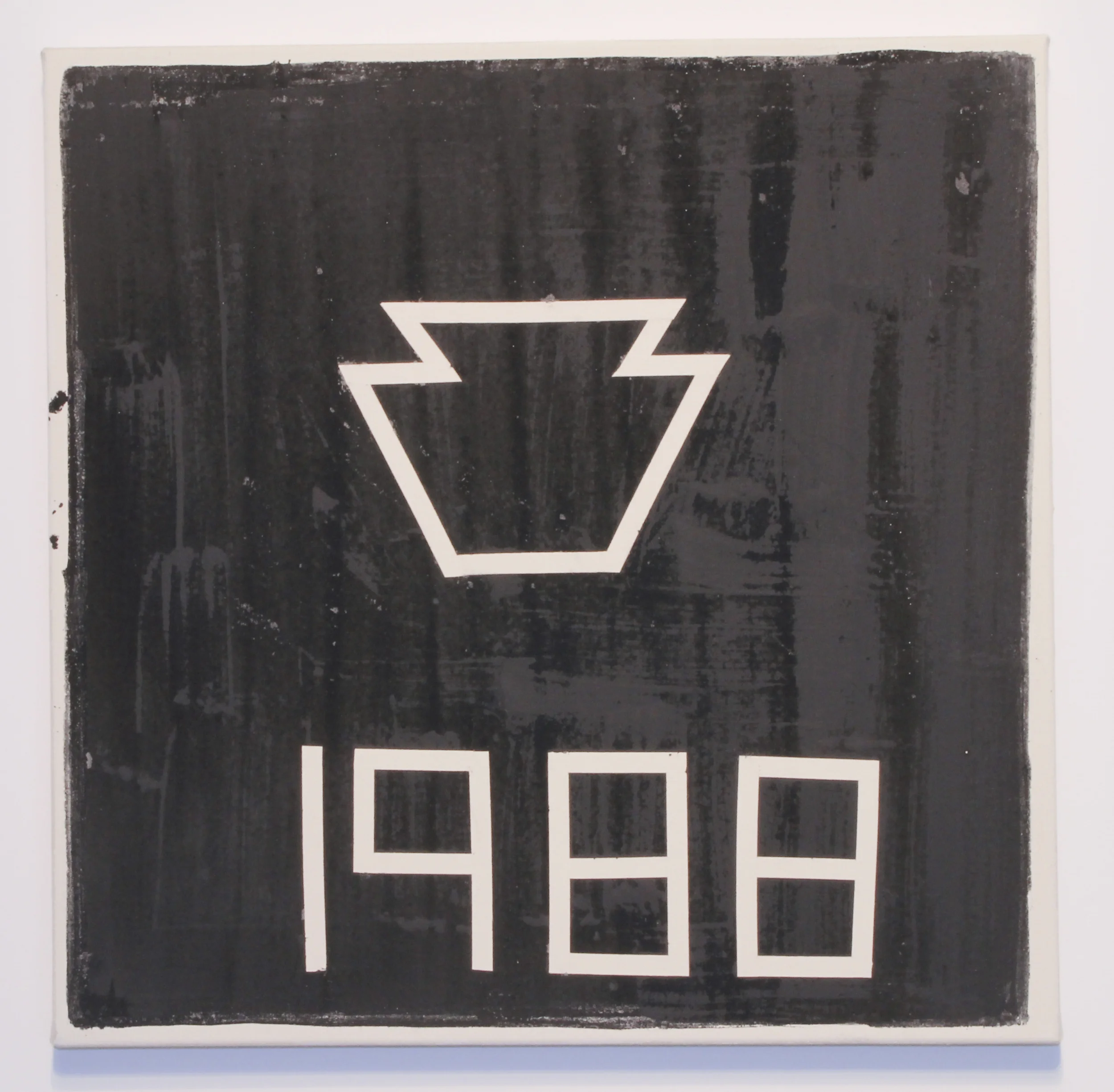   1988 (Keystone State) , 2015  Milk paint and graphite on canvas  24x24" 
