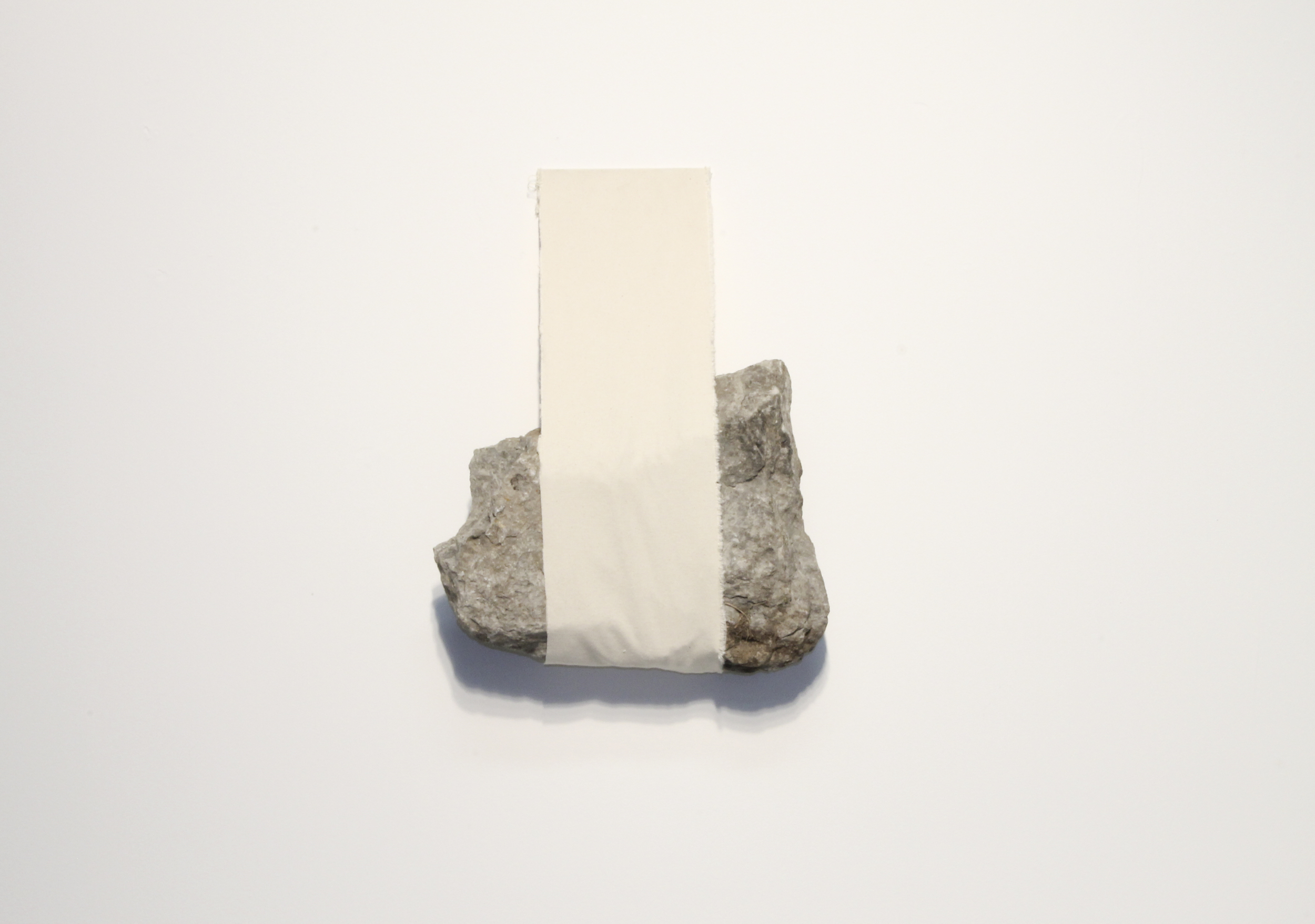   Lithica, &nbsp;2015  Rock, canvas, and hardware&nbsp;  18x14x5" 