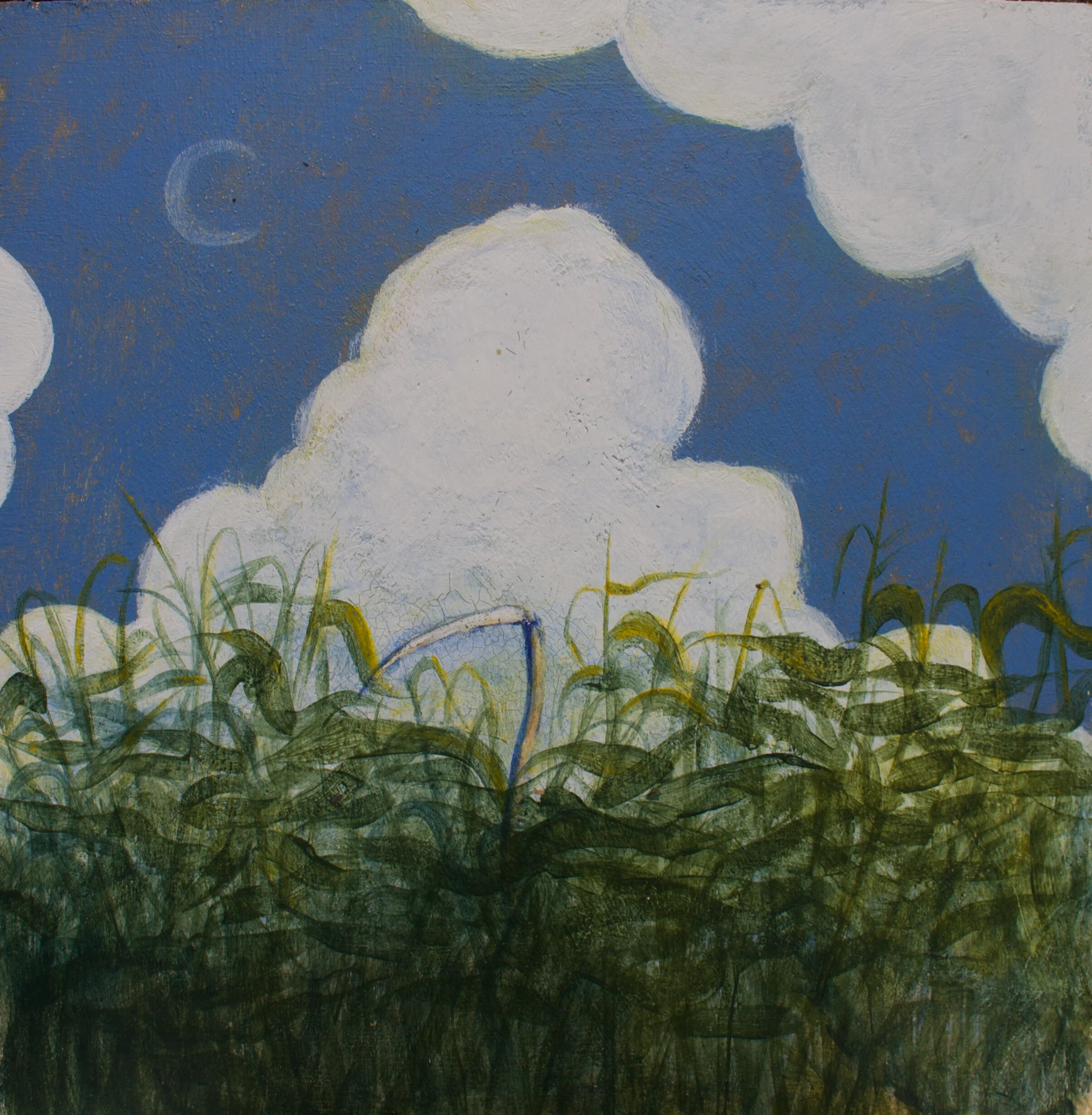  The Lawnmower Man, 2019  Acrylic on wood panel  9”x8.75” 