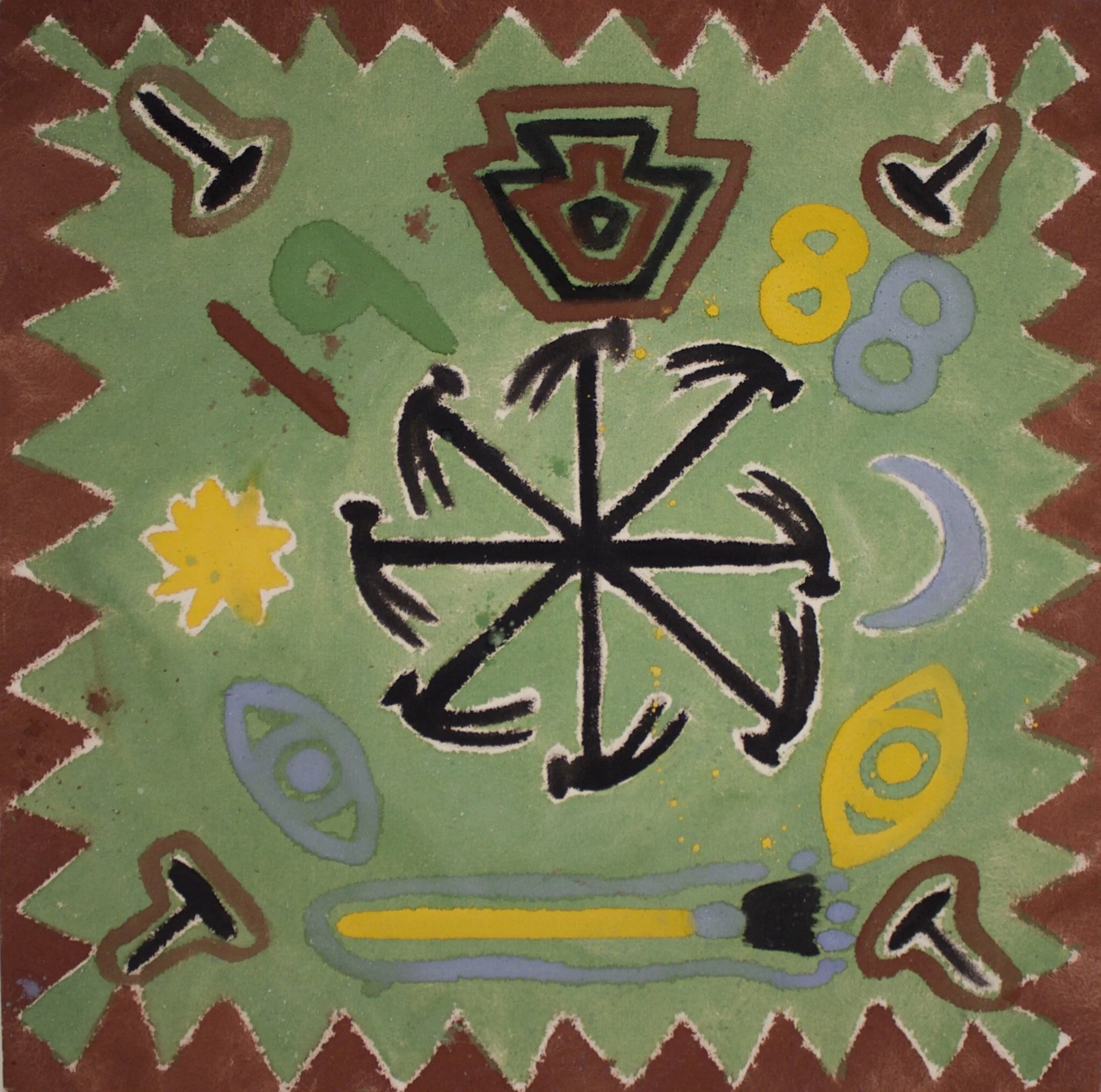  Turn Turn Turn, 2019  Milk paint on canvas  24”x24” 