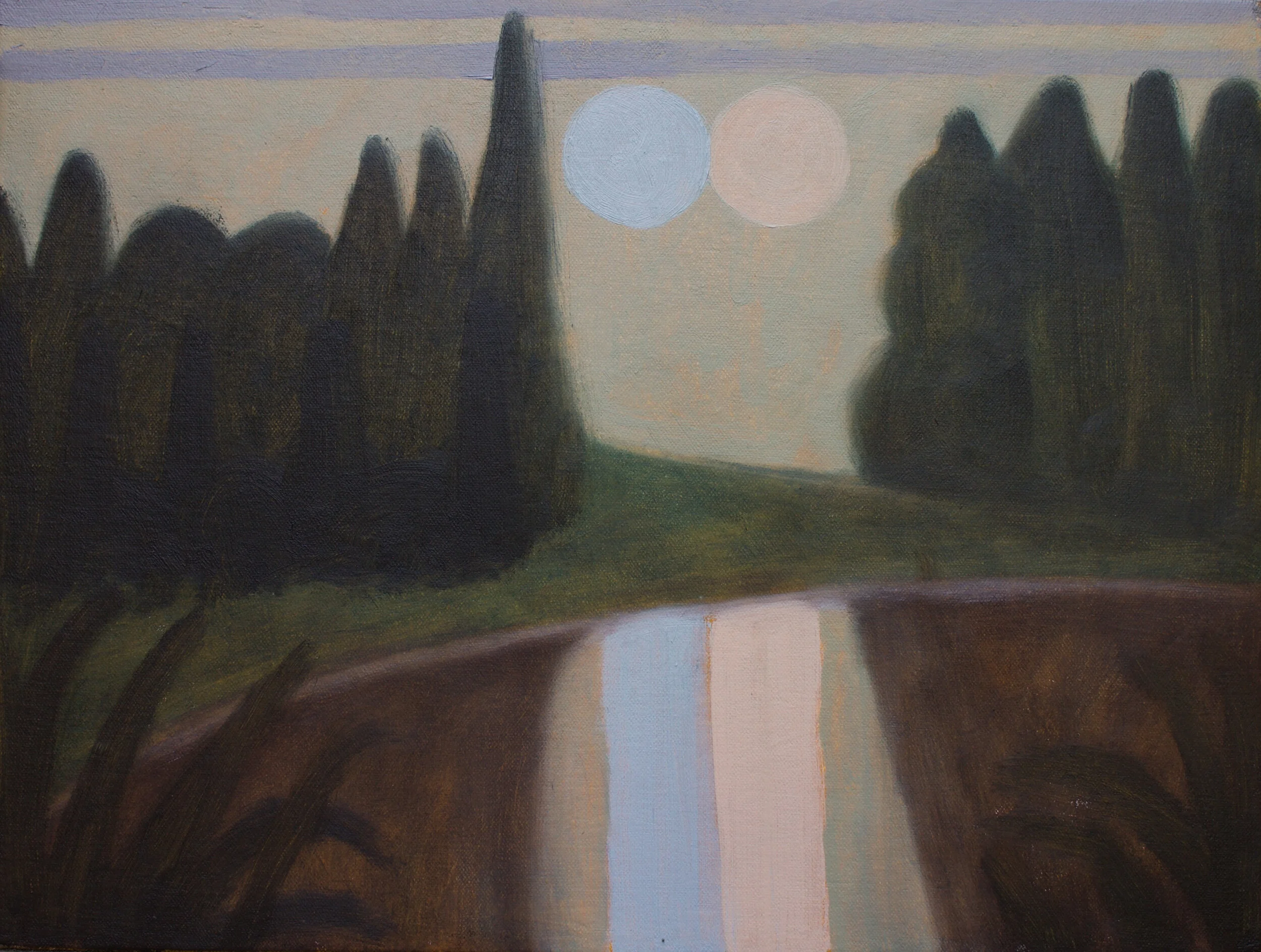  Brother Sun and Sister Moon, 2020.   Oil on canvas.   12”x16”. 