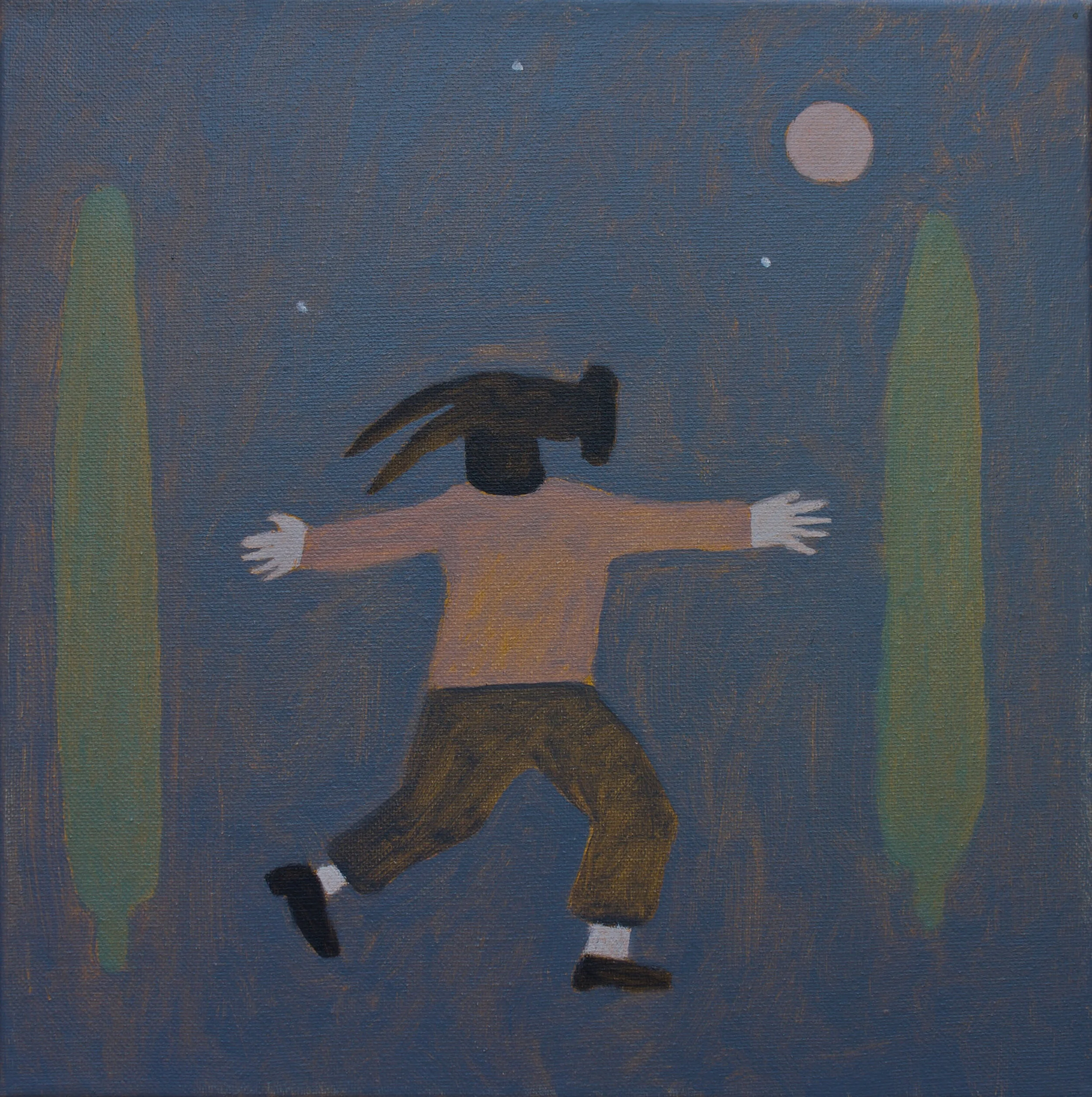  Hammer Man, 2020  Oil on canvas  12”x12” 