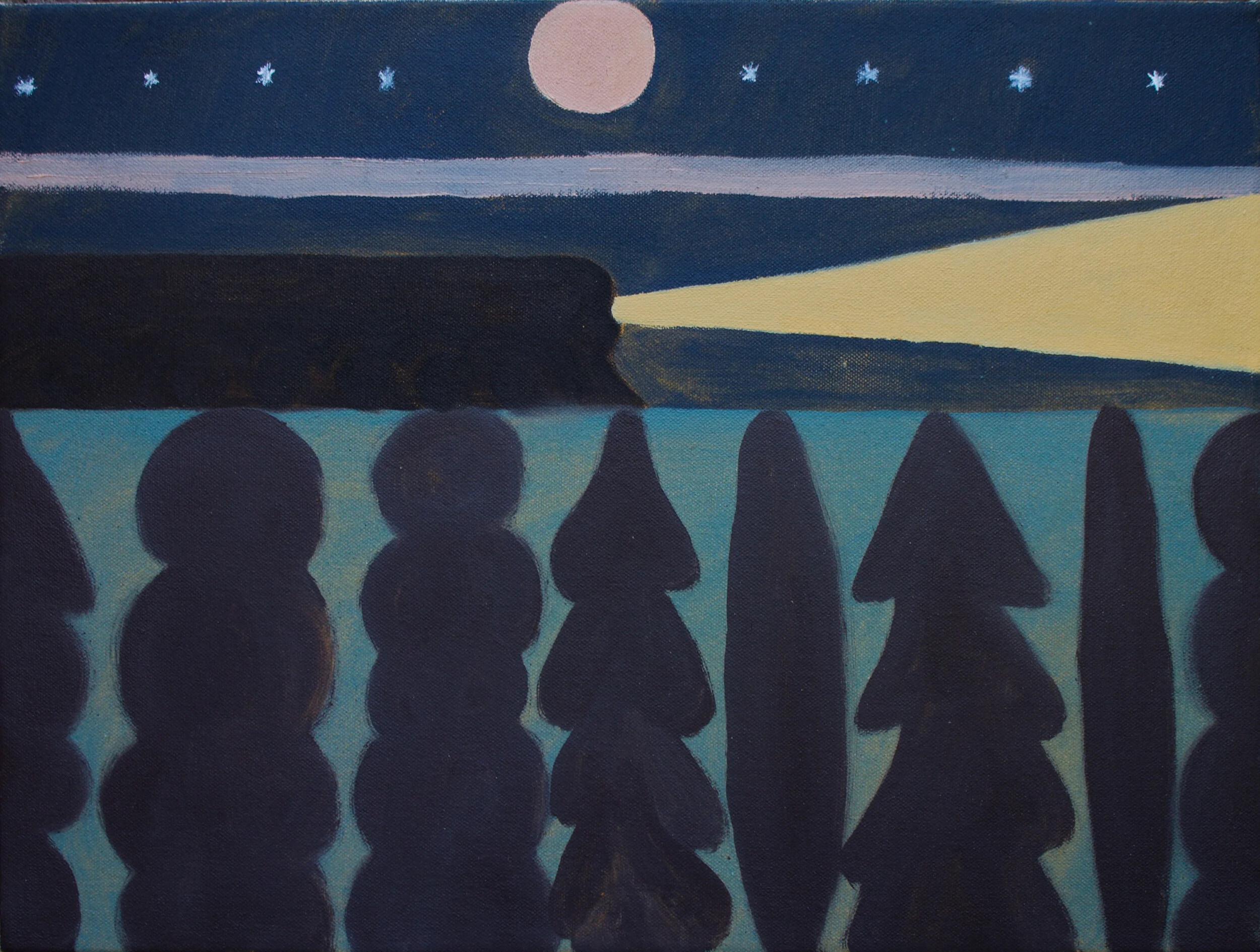  Night Train, 2020  Oil on canvas  12”x16” 