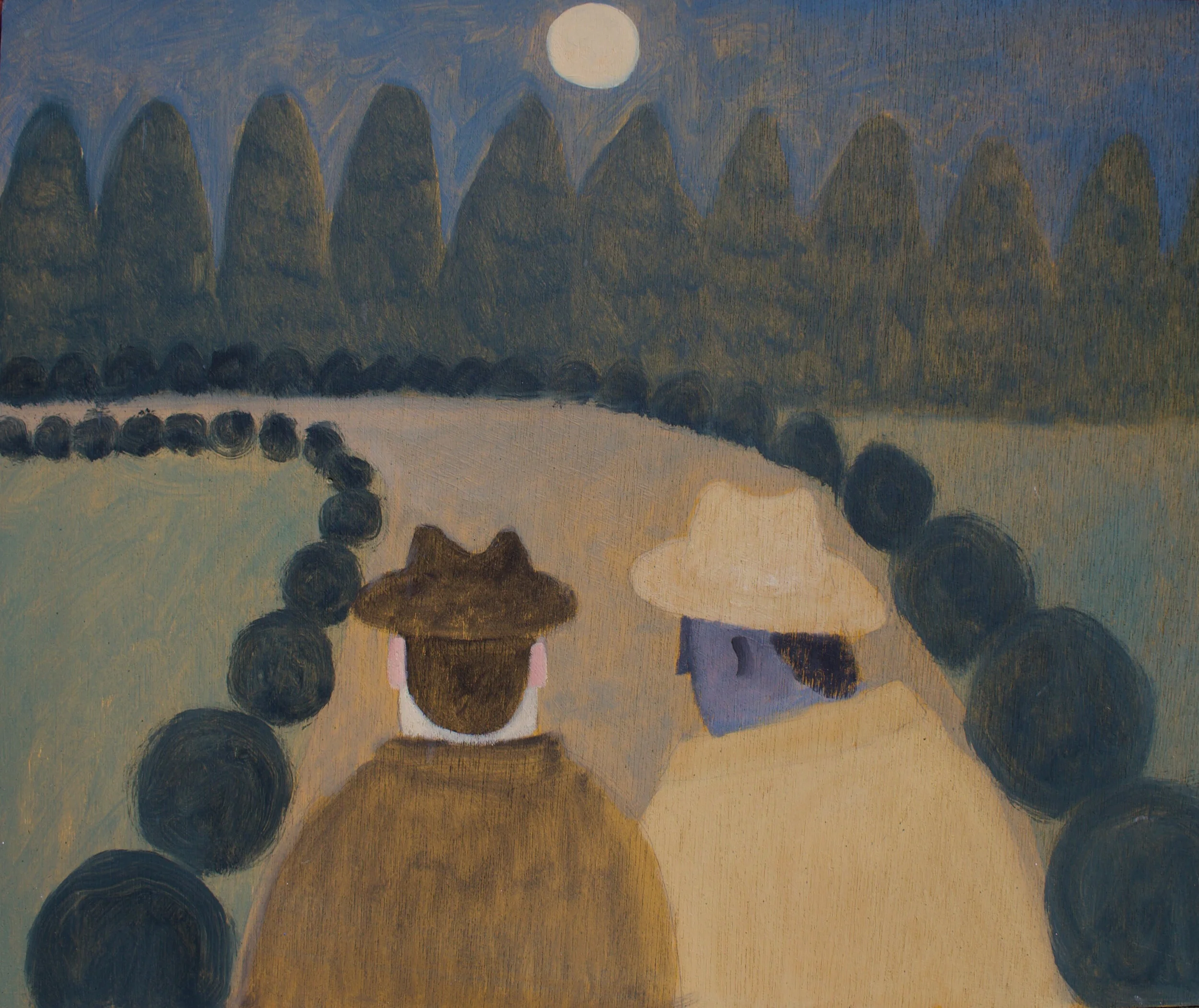  Two Men Talking About Shostakovich, 2020  Oil on wood panel  15”x18” 