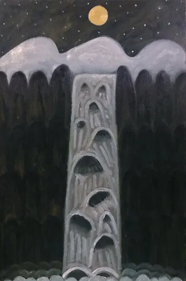  Sister Water, Sister Moon, 2020  Oil on canvas  18”x12” 