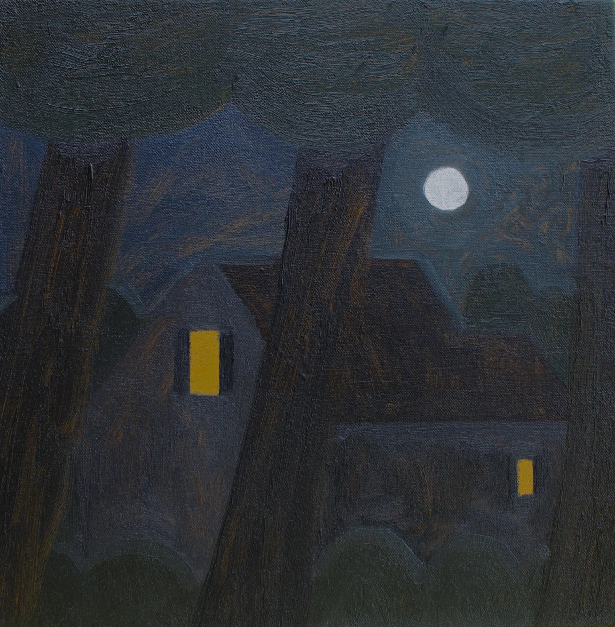  Three Lights, 2021.   Oil on canvas.   12”x12”. 