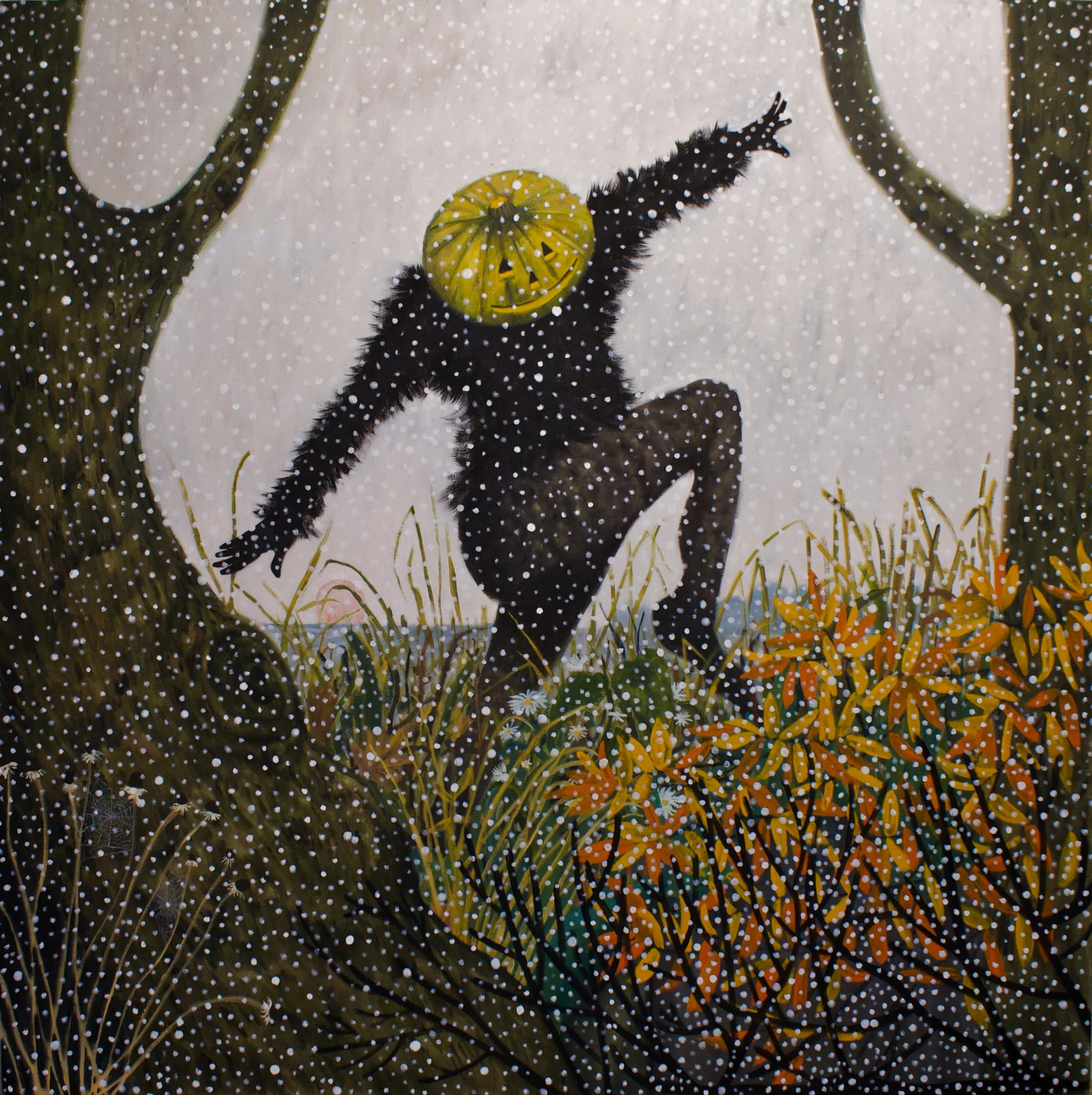  Autumn Snow, 2023  Oil on canvas  48”x48” 