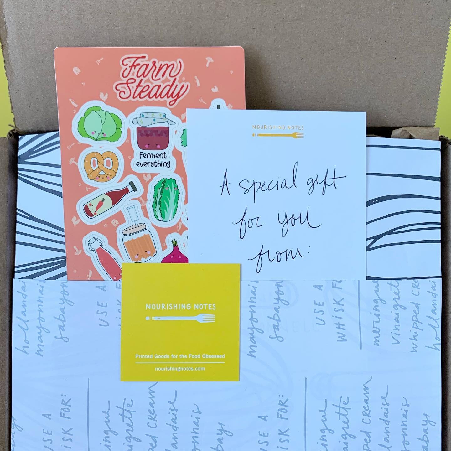 💛 I love packaging up gifts! With any purchase on our website, just leave me a note a check out if you&rsquo;d like gift wrapping and / or a note. As a special bonus, any orders that contain gifts from @farmsteady get a super fun sticker set! 💛