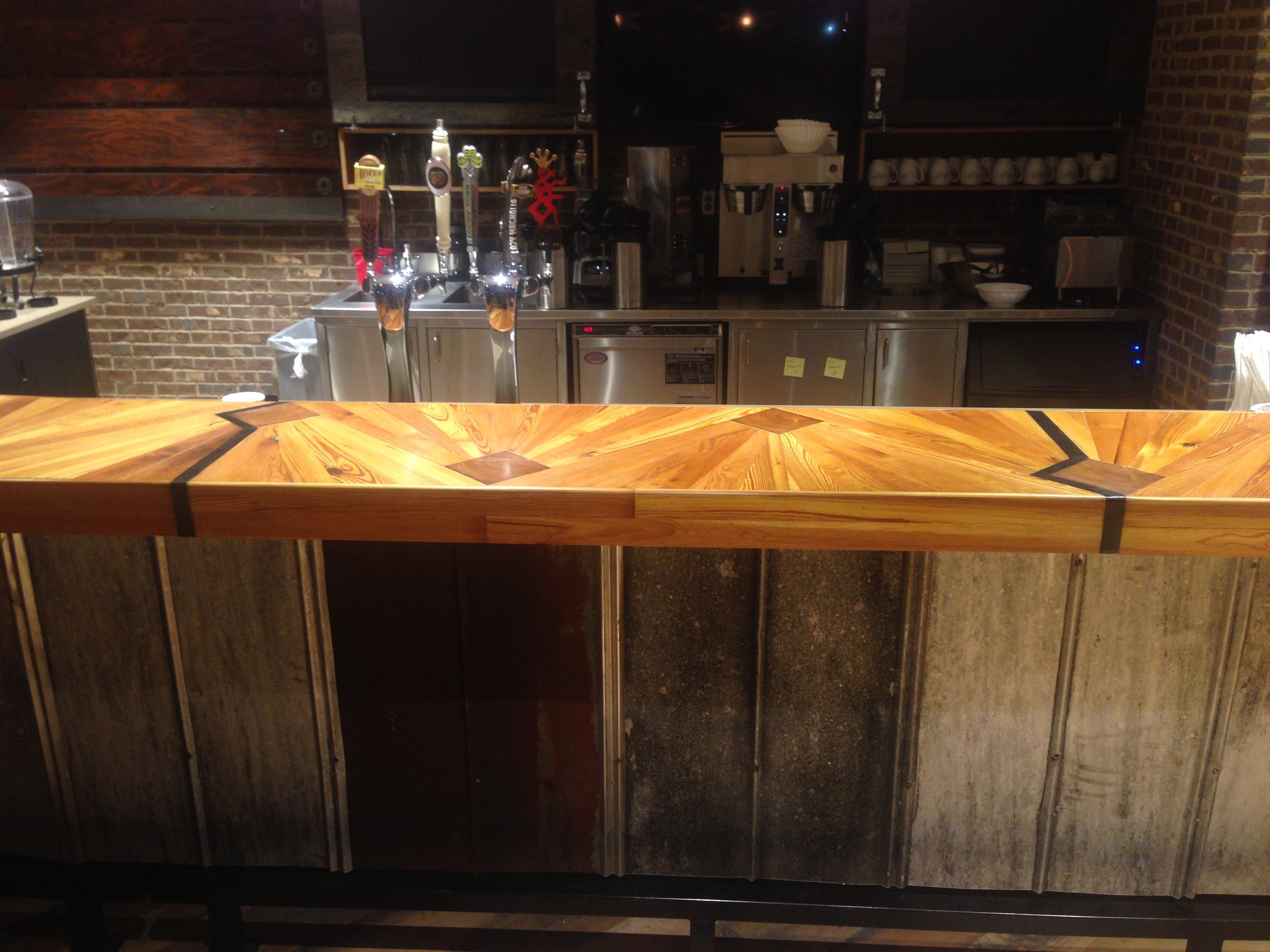 "Mississippi Delta" bar top detail