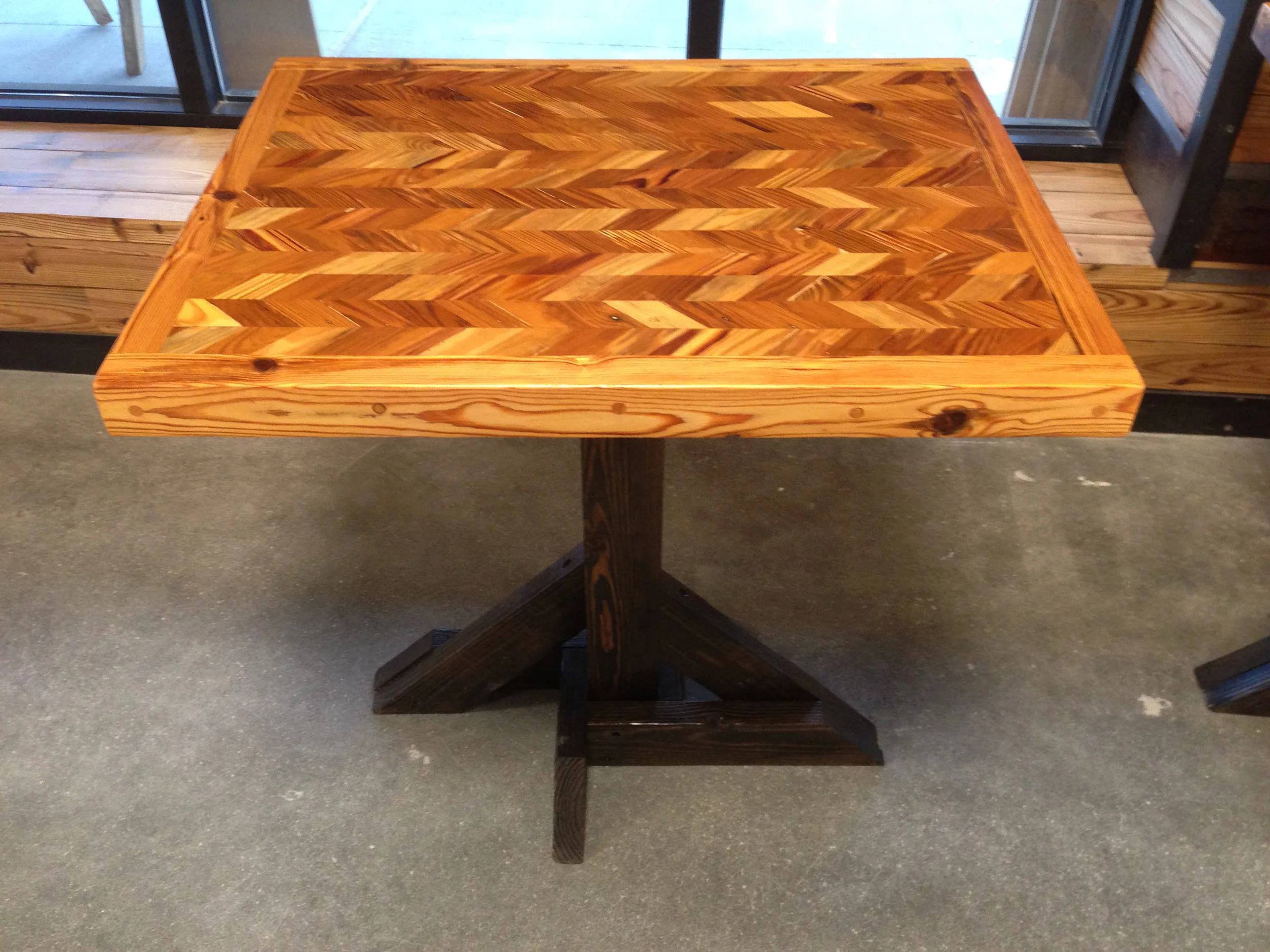 Heart Pine Mosaic two-top table