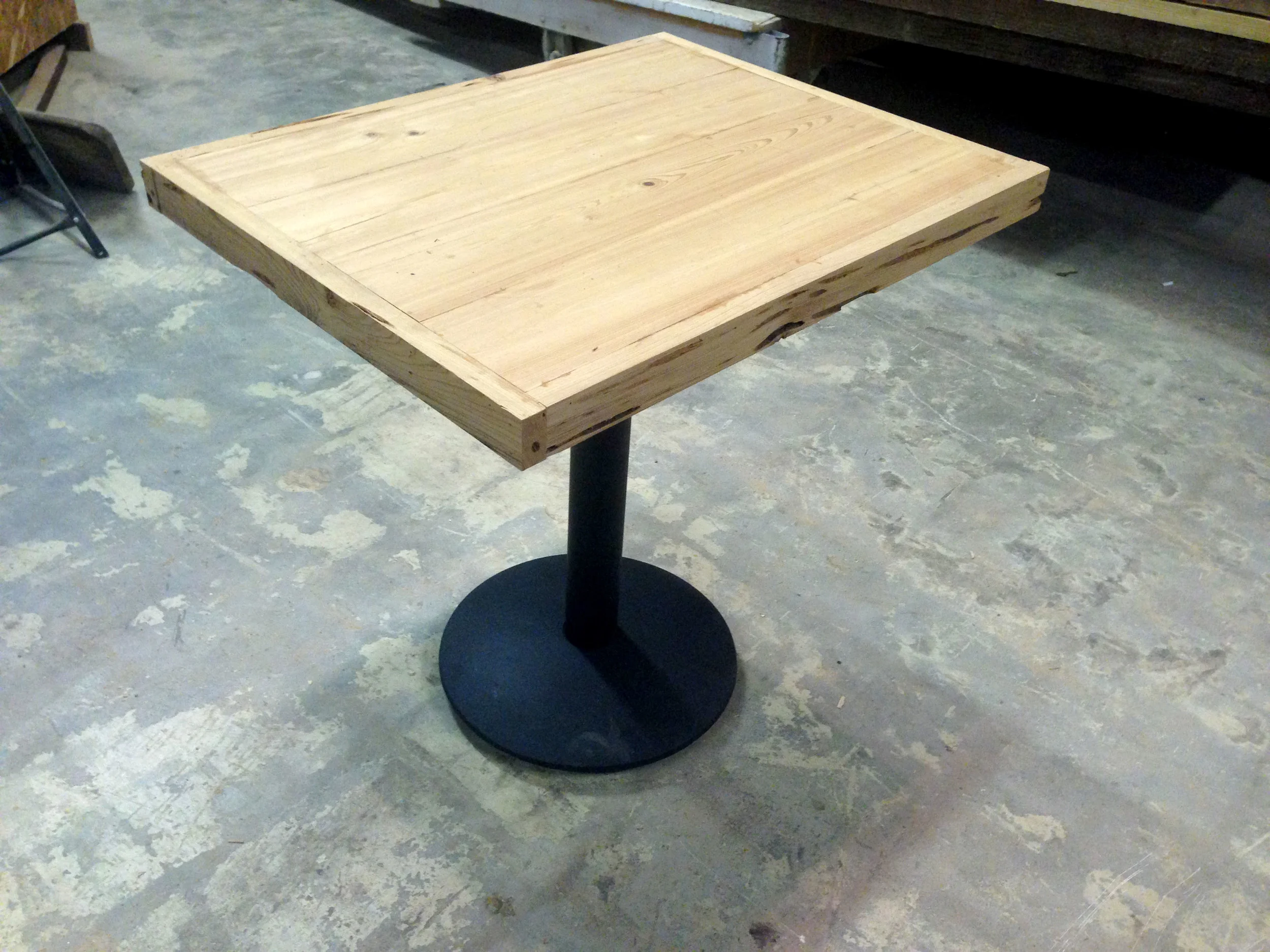 "Free-edge Cypress" two-top table