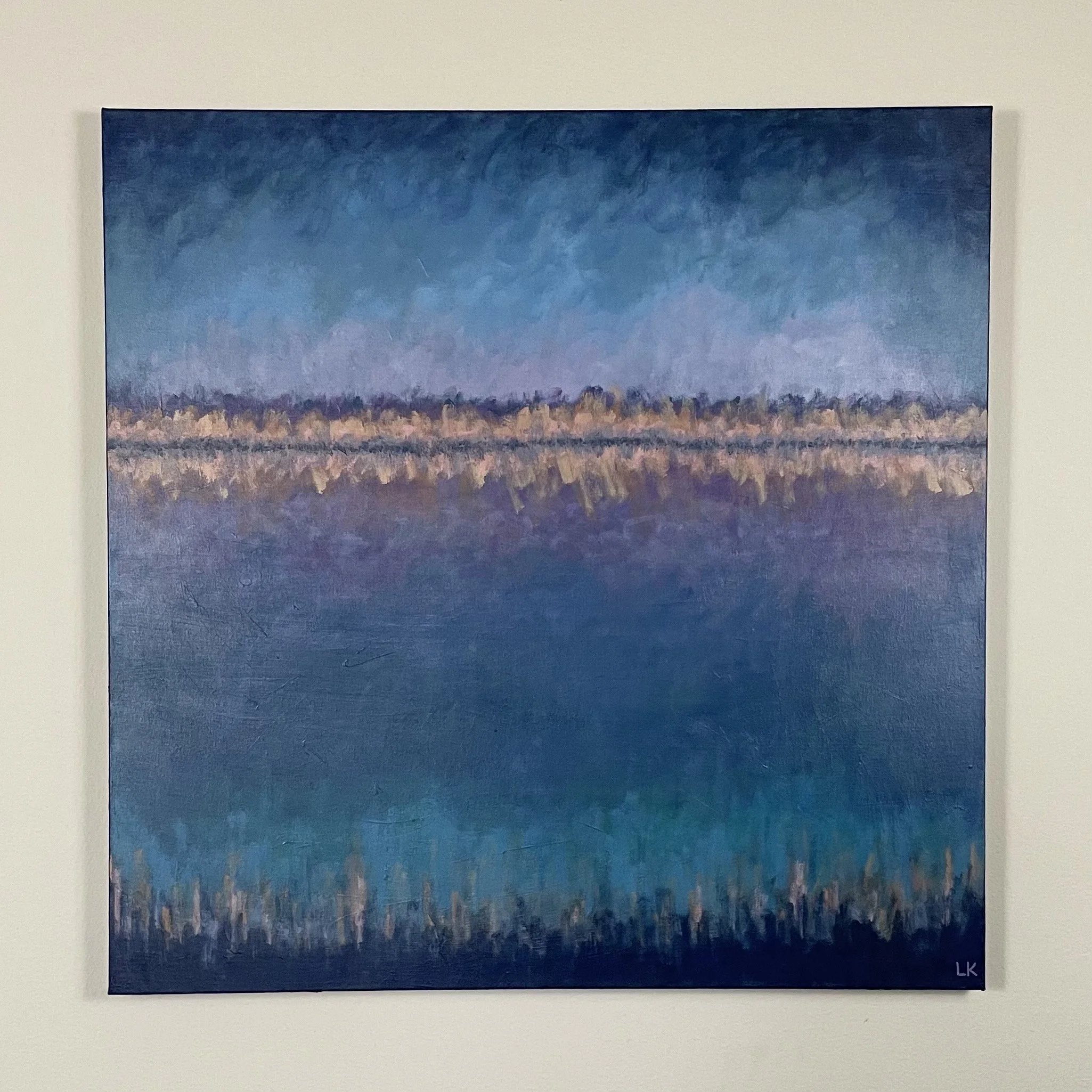 Twilight original abstract landscape painting by Lindsay Keeling Art