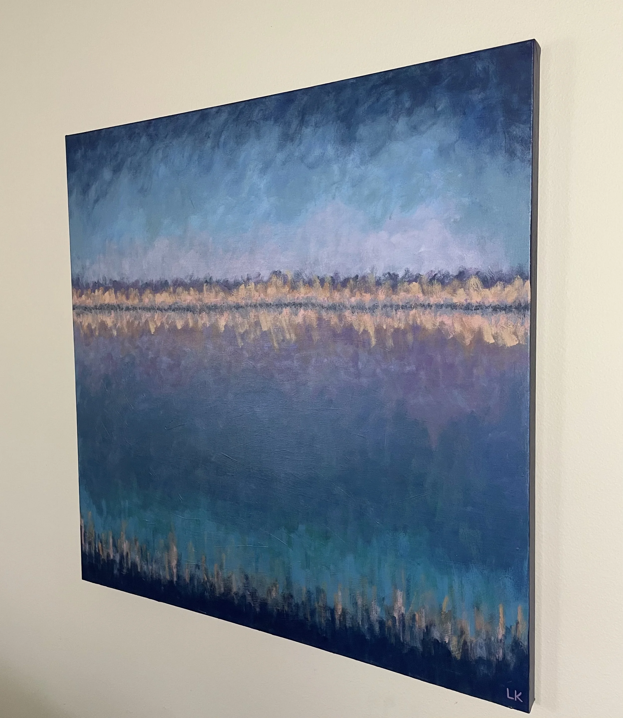 Twilight original abstract landscape painting by Lindsay Keeling Art