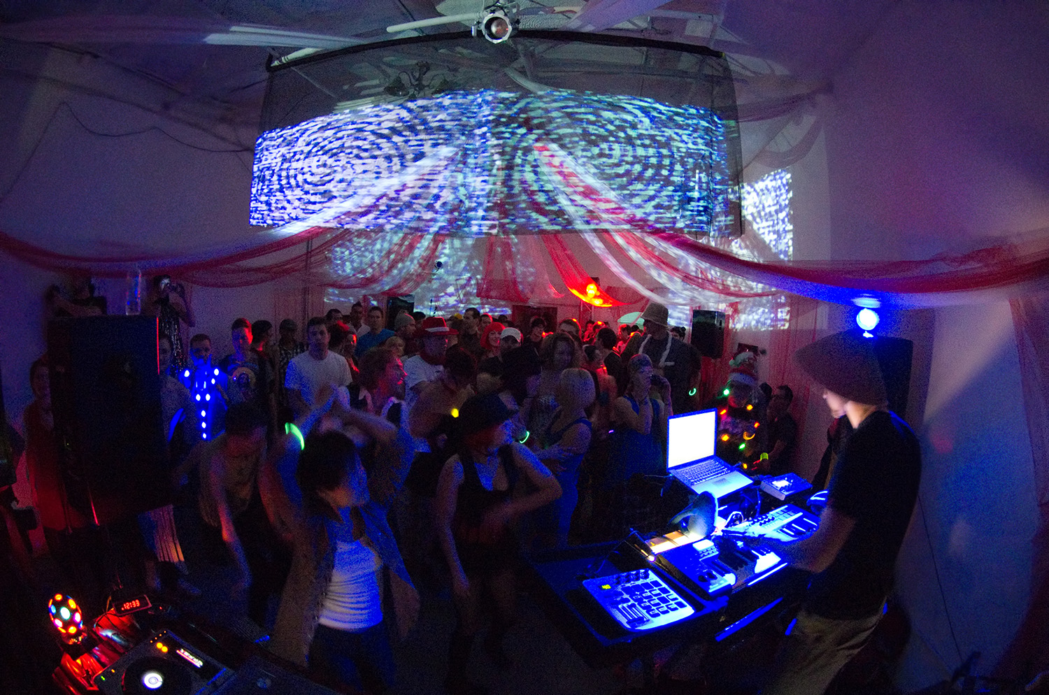  Soundproof had 3 events at the small and aptly-named Box Studios between 2009 and 2010: Bootleg, Tronic, and the circus-themed Audity, seen here. 