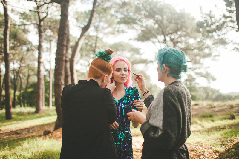  jessie mcnaught styling, madeline rae mason modeling and chereine waddell on makeup - the colourful hair team. 