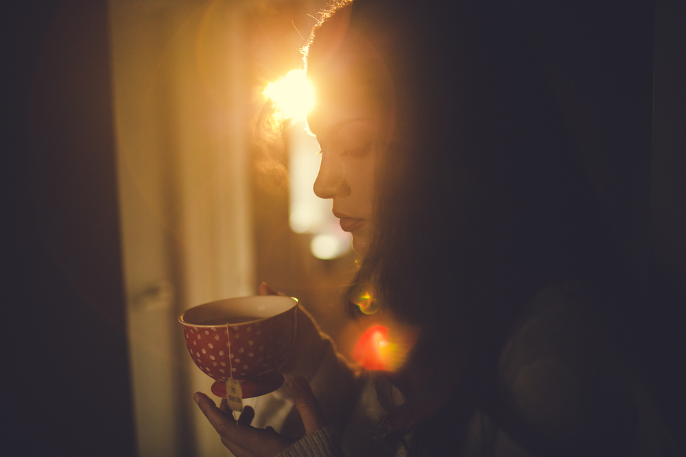  Me by Dan, while sipping on tea in the afternoon sunlight and long days of shooting. 