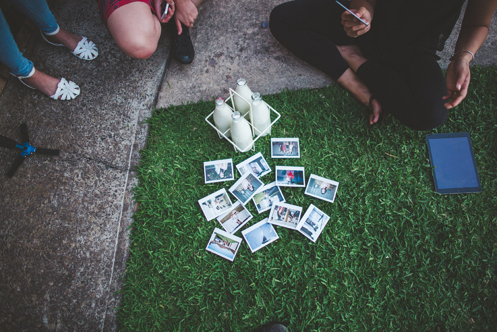  Our last afternoon hanging out with Jessie before she left on her overseas adventure, sorting through all the polaroids we took that day. 