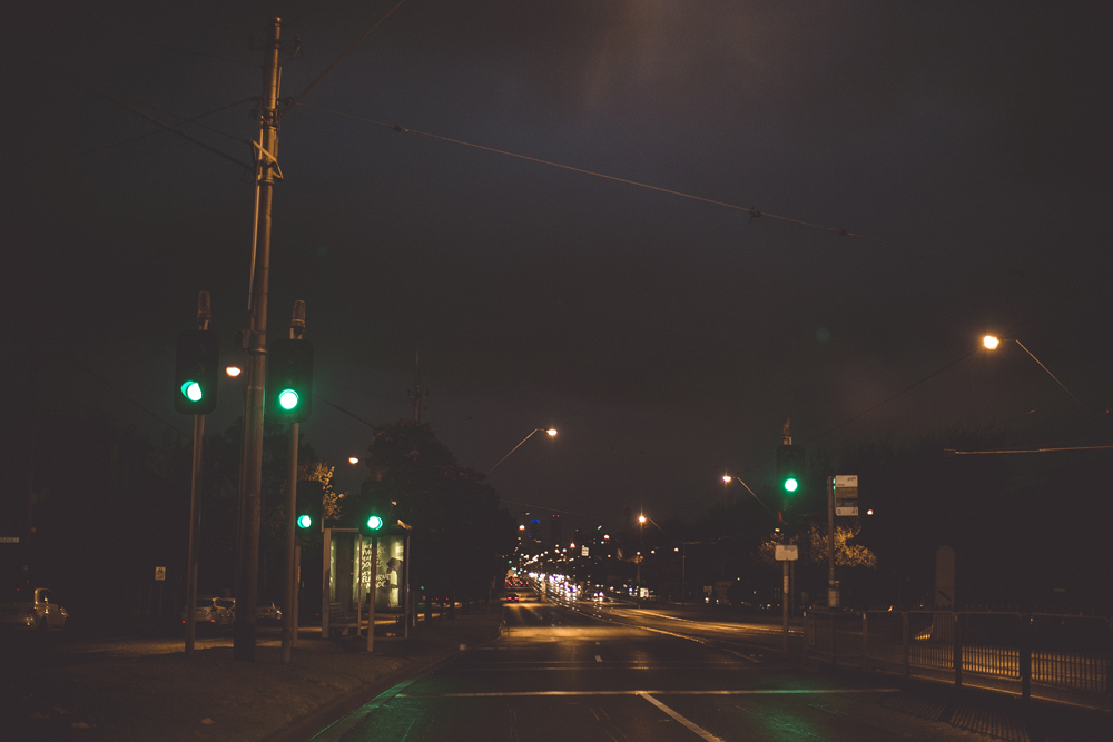  Late nights driving through Melbourne. 